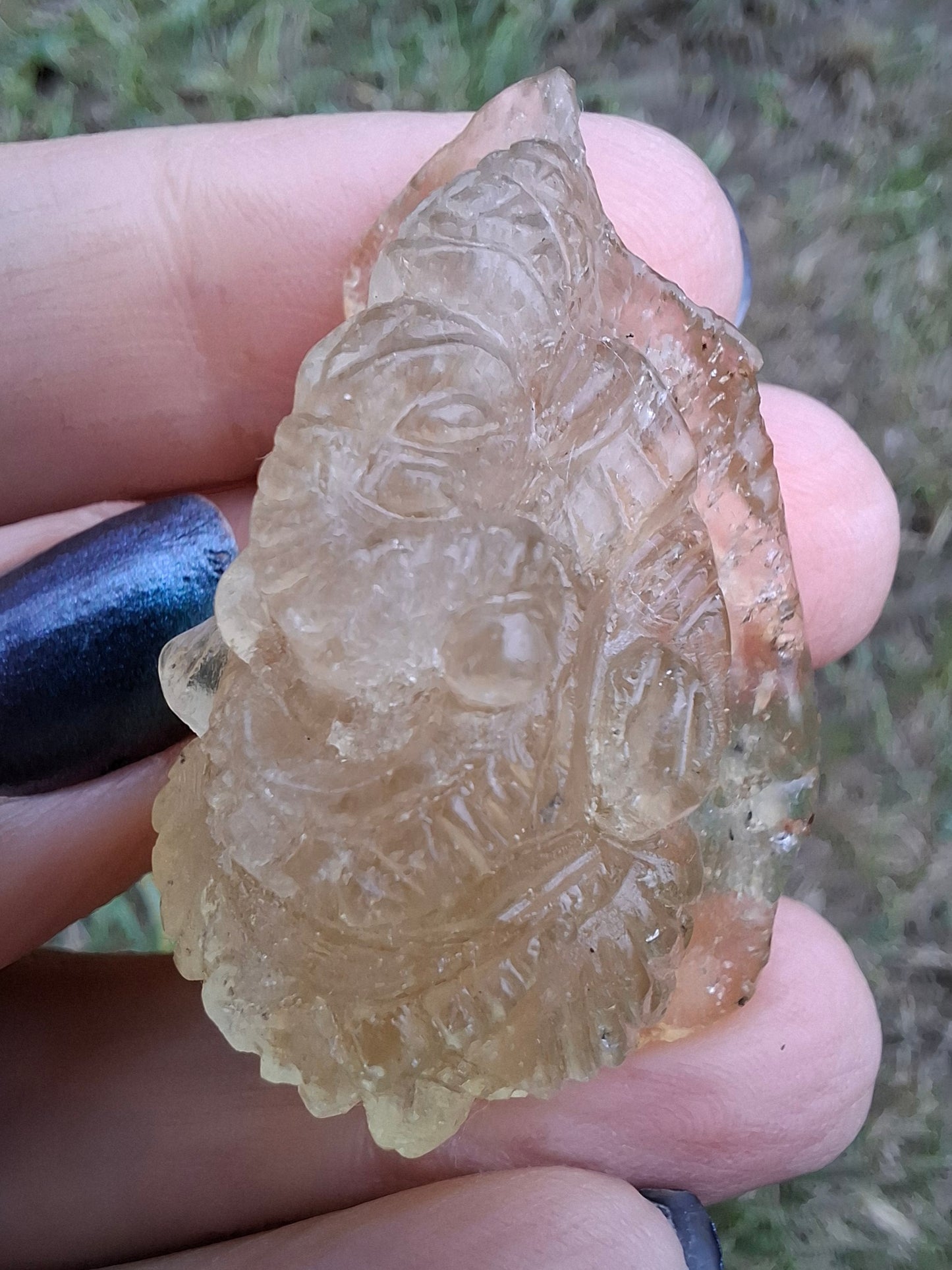 Libyan Desert Glass GANESHA carving, 18.39g, Tektite (Ref: Ganesha3)