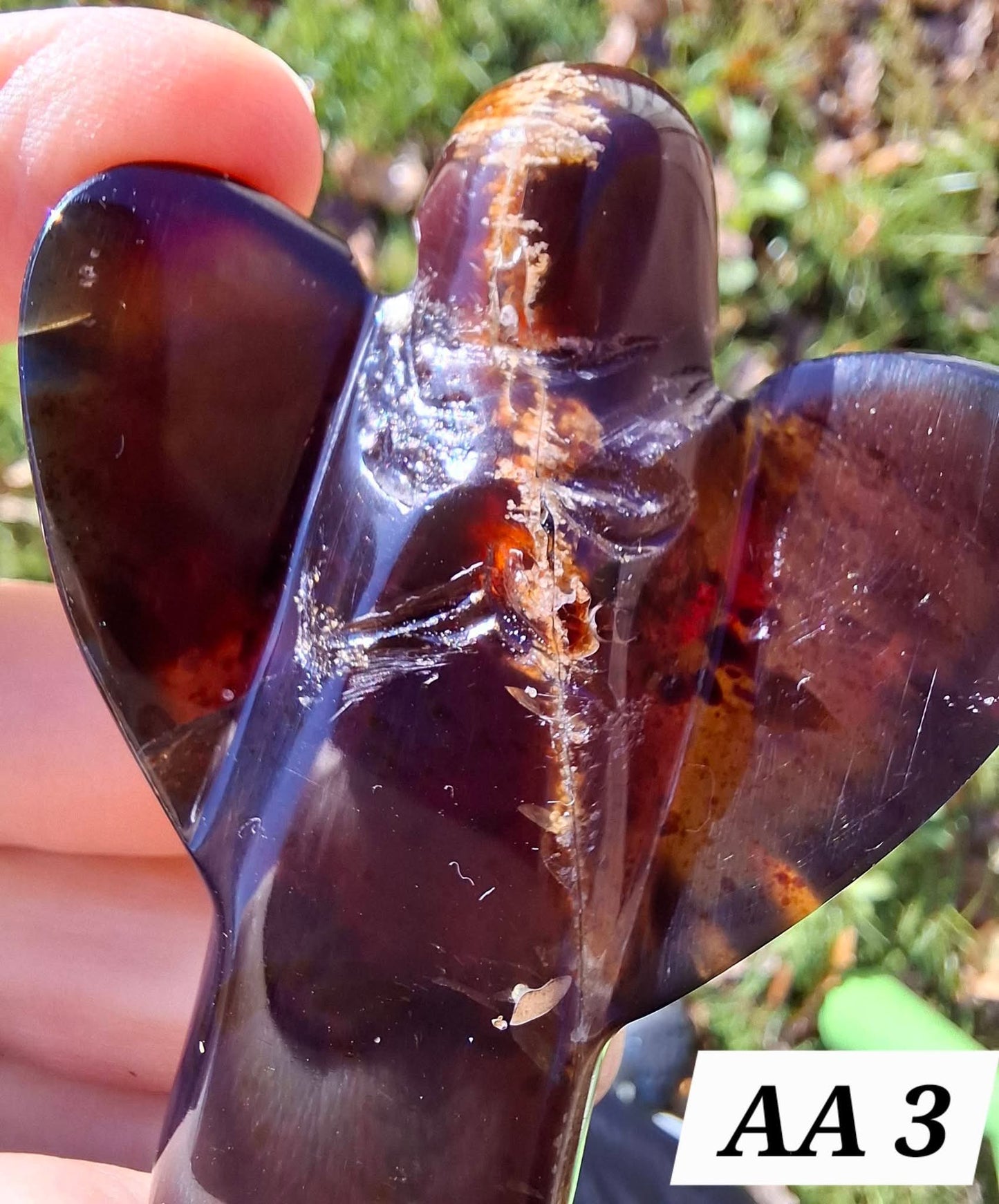 Red Amber Angel, 22.65, Carving, Fossil (Ref: AA3)
