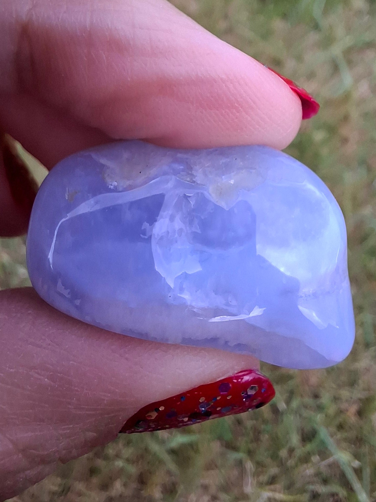 Blue Lace Agate, Tumble Stone, Crystal (Ref: T145)