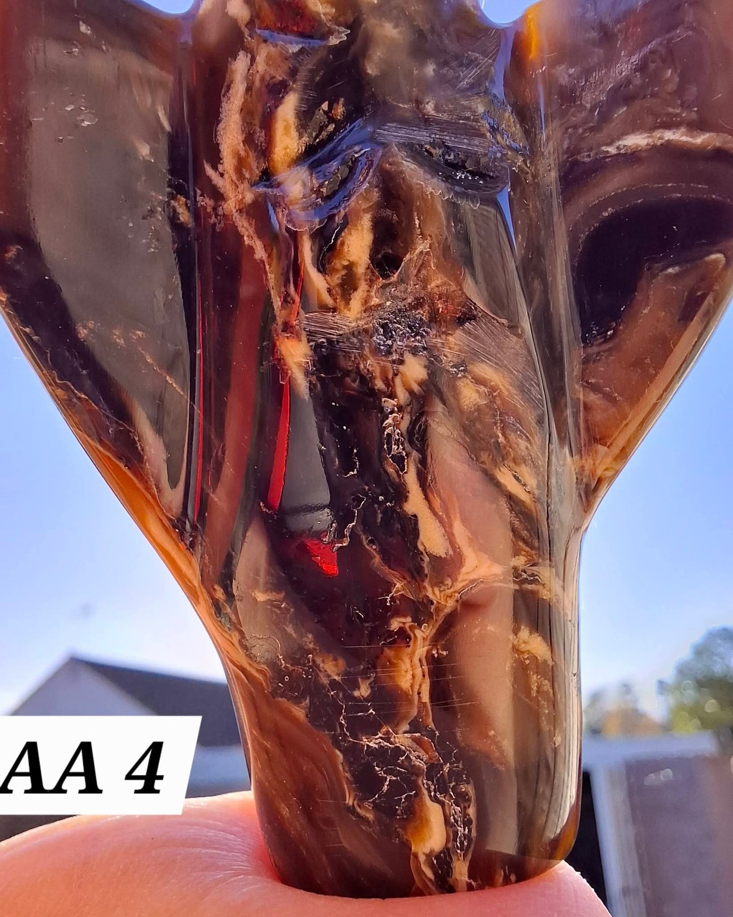Red Amber Angel, 15.65g, Carving, Fossil (Ref: AA4)
