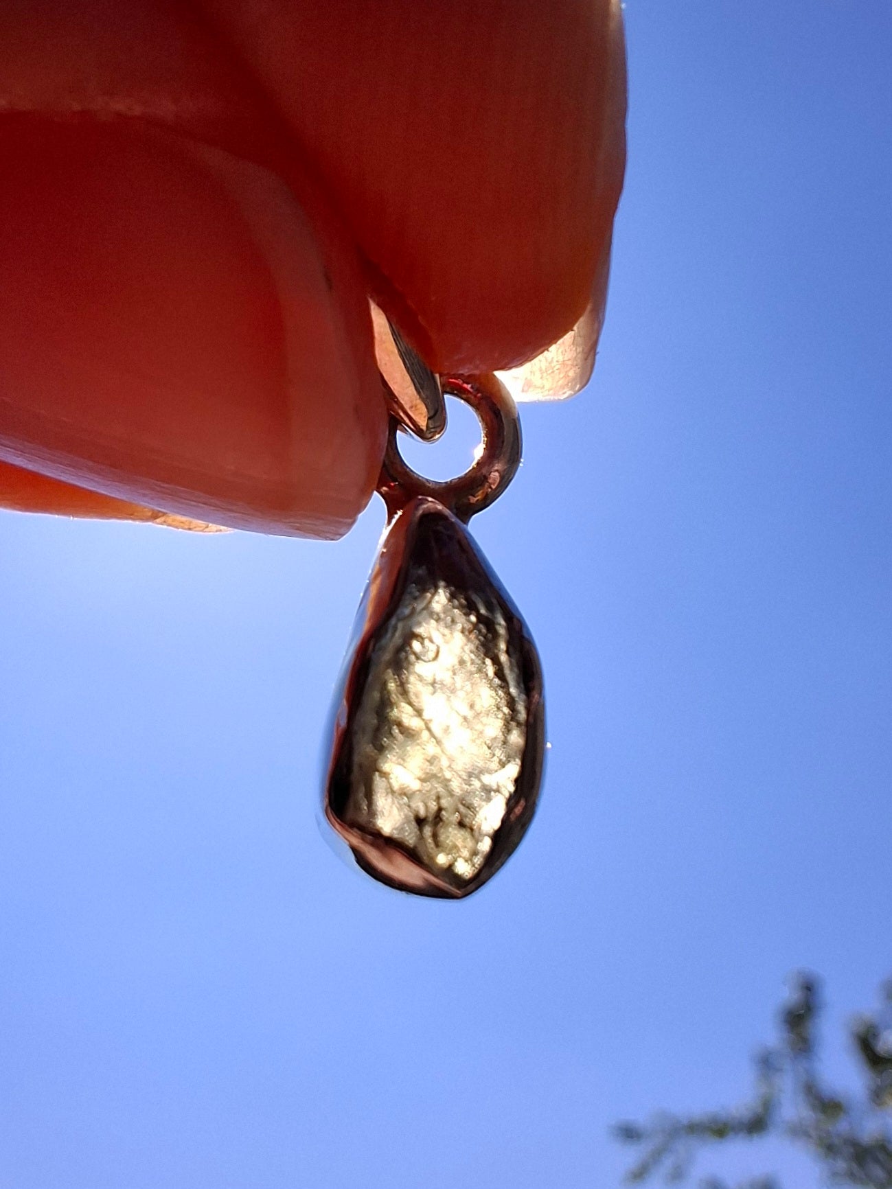 Moldavite Pendant, 925 Silver, Tektite (Ref: P32)