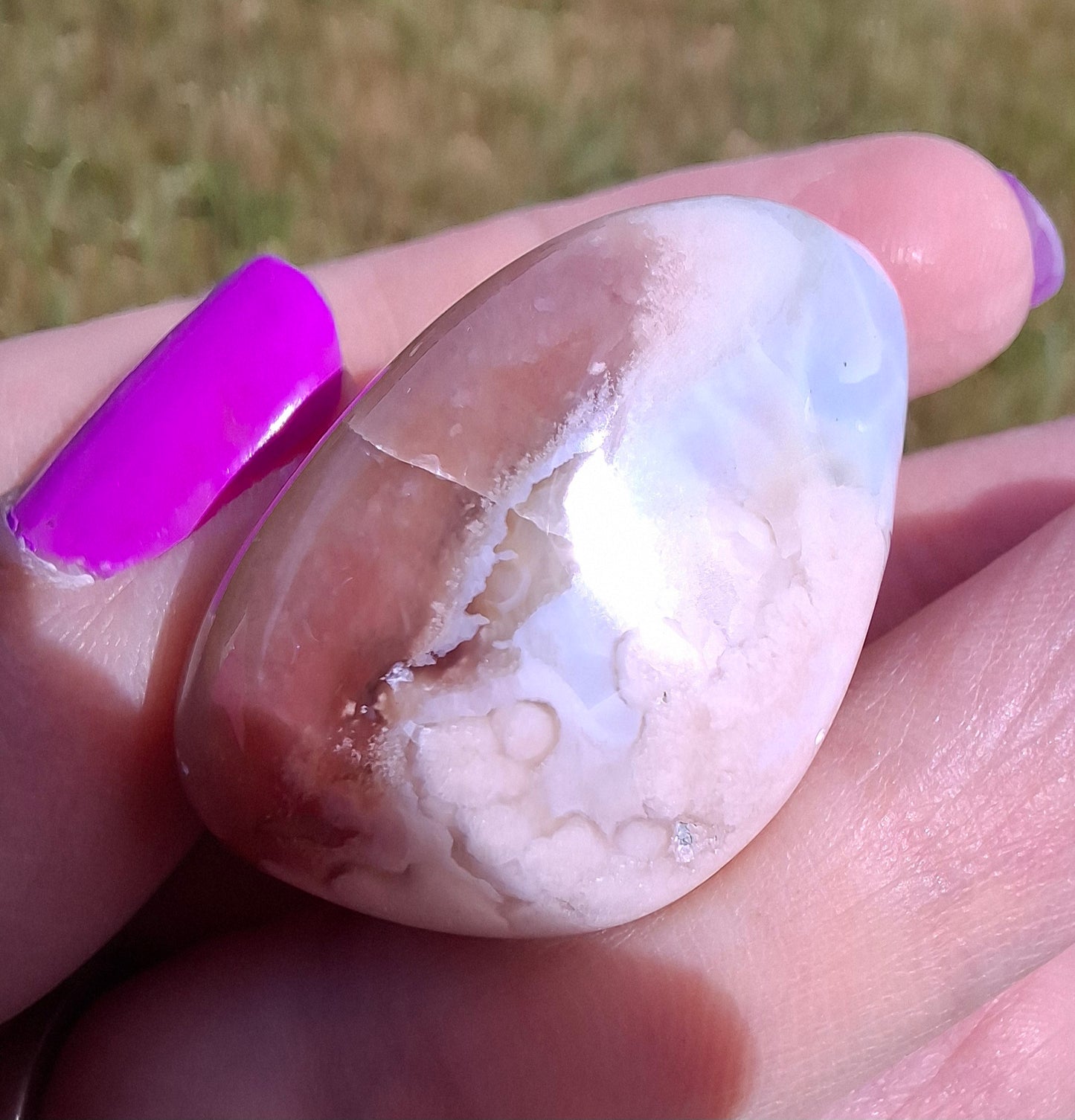 Flower Agate, Tumble Stone, Crystal (Ref: T75)