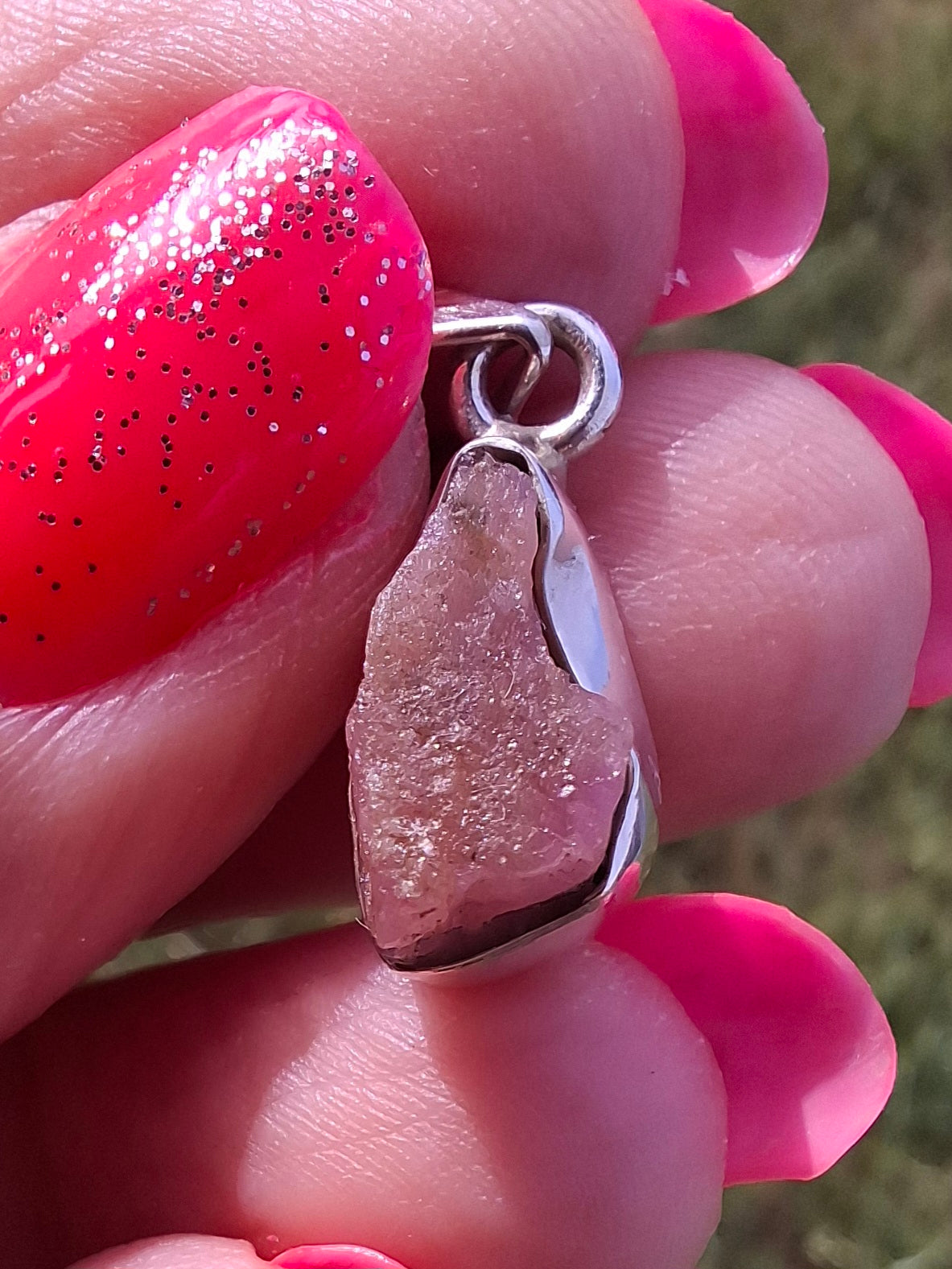 Pink Tourmaline Pendant, 925 Silver, Crystal (Ref: PT95)