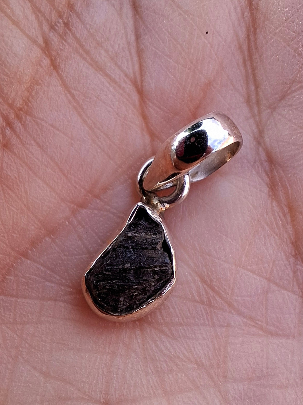Moldavite Pendant, 925 Silver, Tektite (Ref: P35)