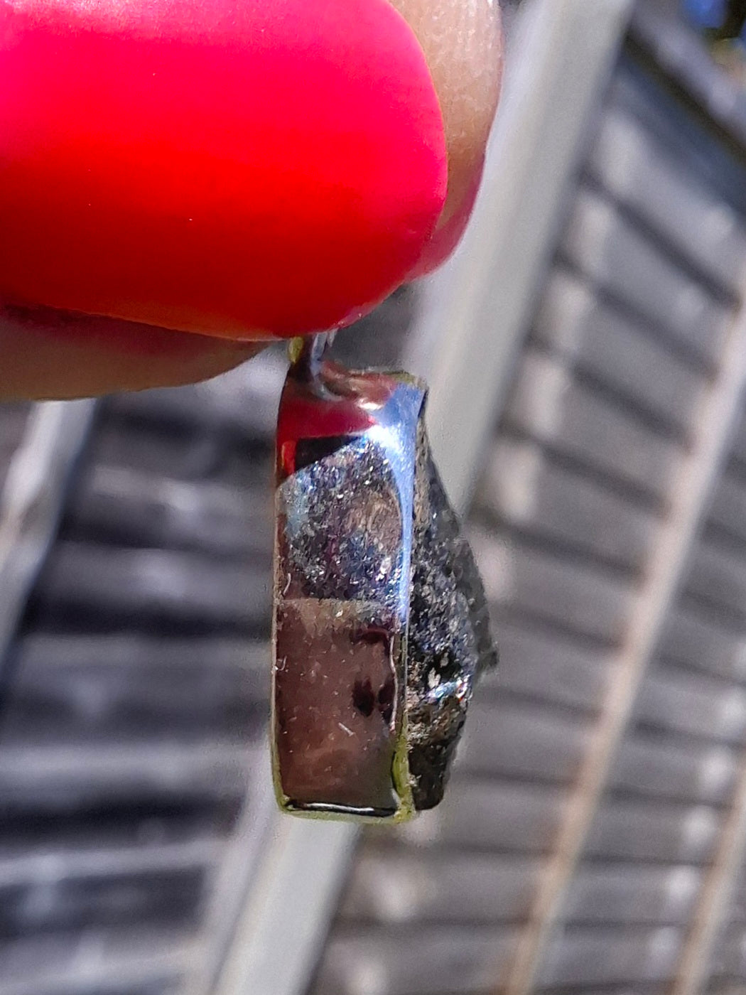 Moldavite Pendant, 925 Silver, Tektite (Ref: P440)