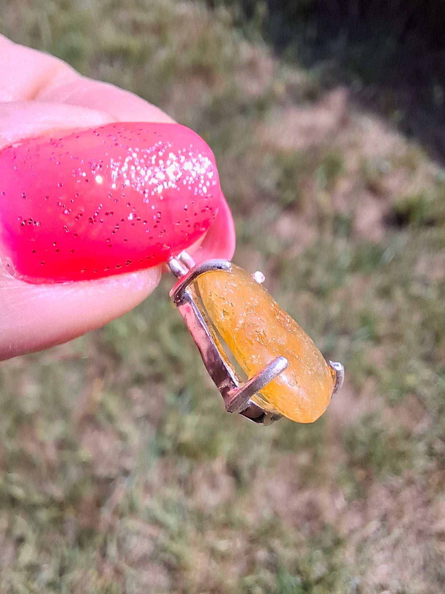 Baltic Amber Pendant, 925 Silver, Fossil (Ref: AP23)