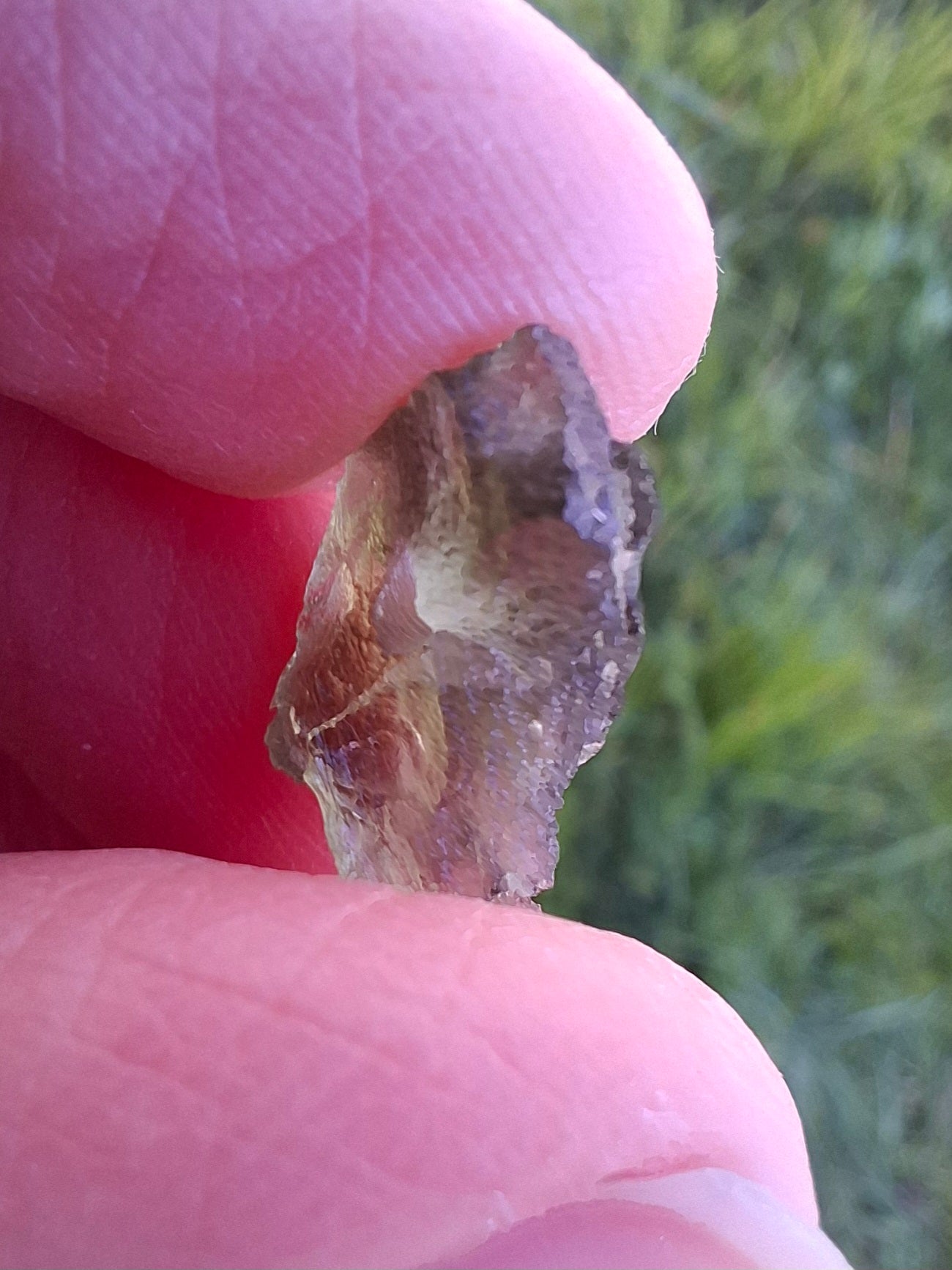 DRILLED, Moldavite Piece, 0.75g, Tektite (Ref: D23)