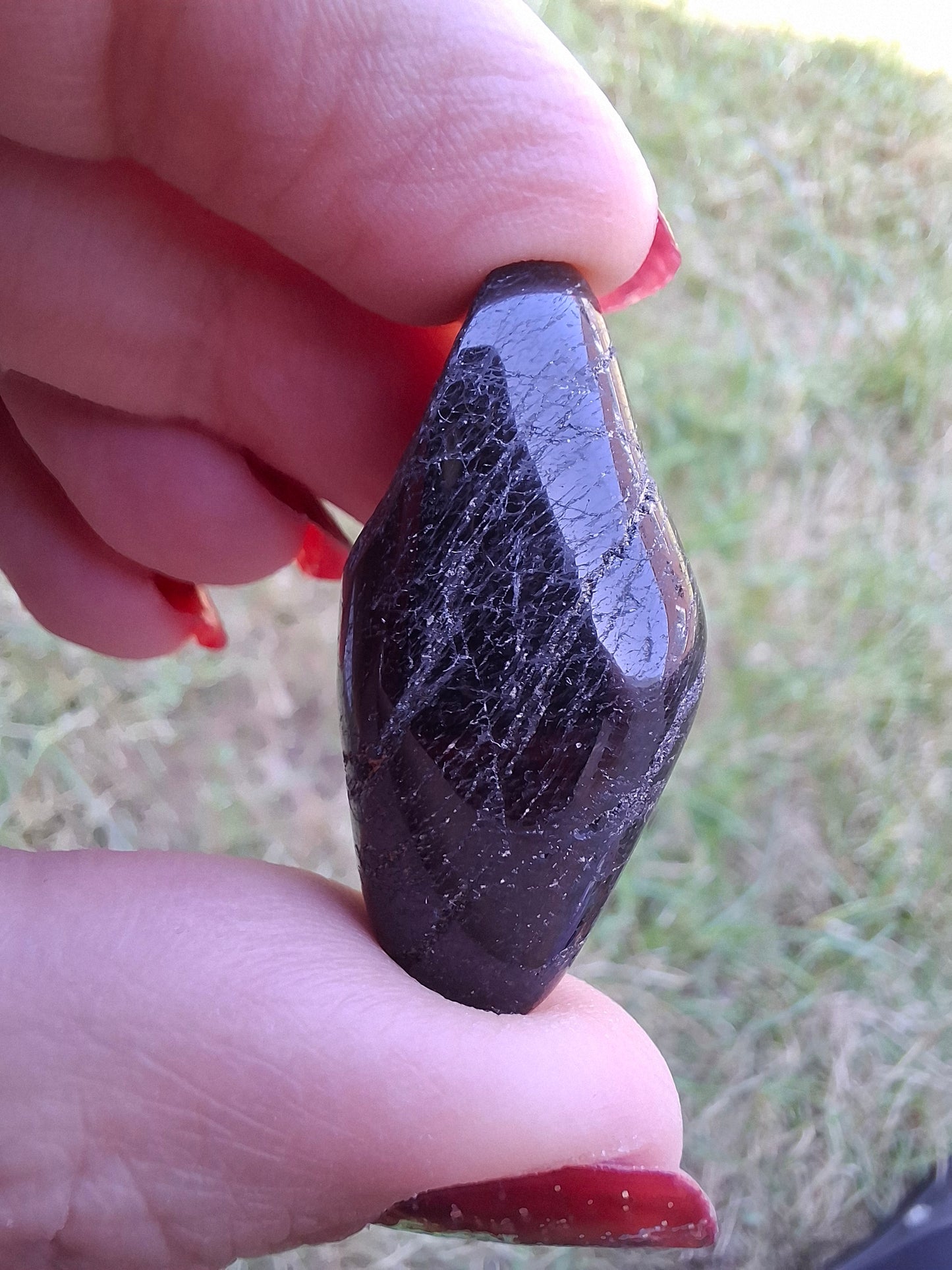 Black Tourmaline, Tumble Stone, Crystal (Ref: T216)