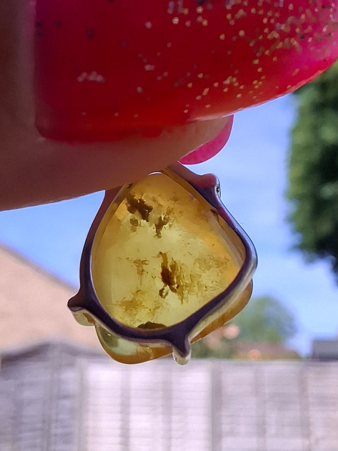 Baltic Amber Pendant, 925 Silver, Fossil (Ref: AP20)