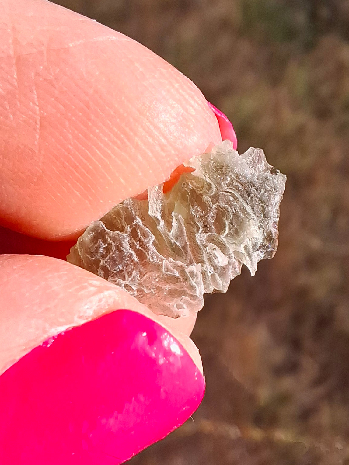 Moldavite Piece, SNOWFLAKE, FROSTED, BRUSNA, 0.44g, Tektite (Ref: 1497)