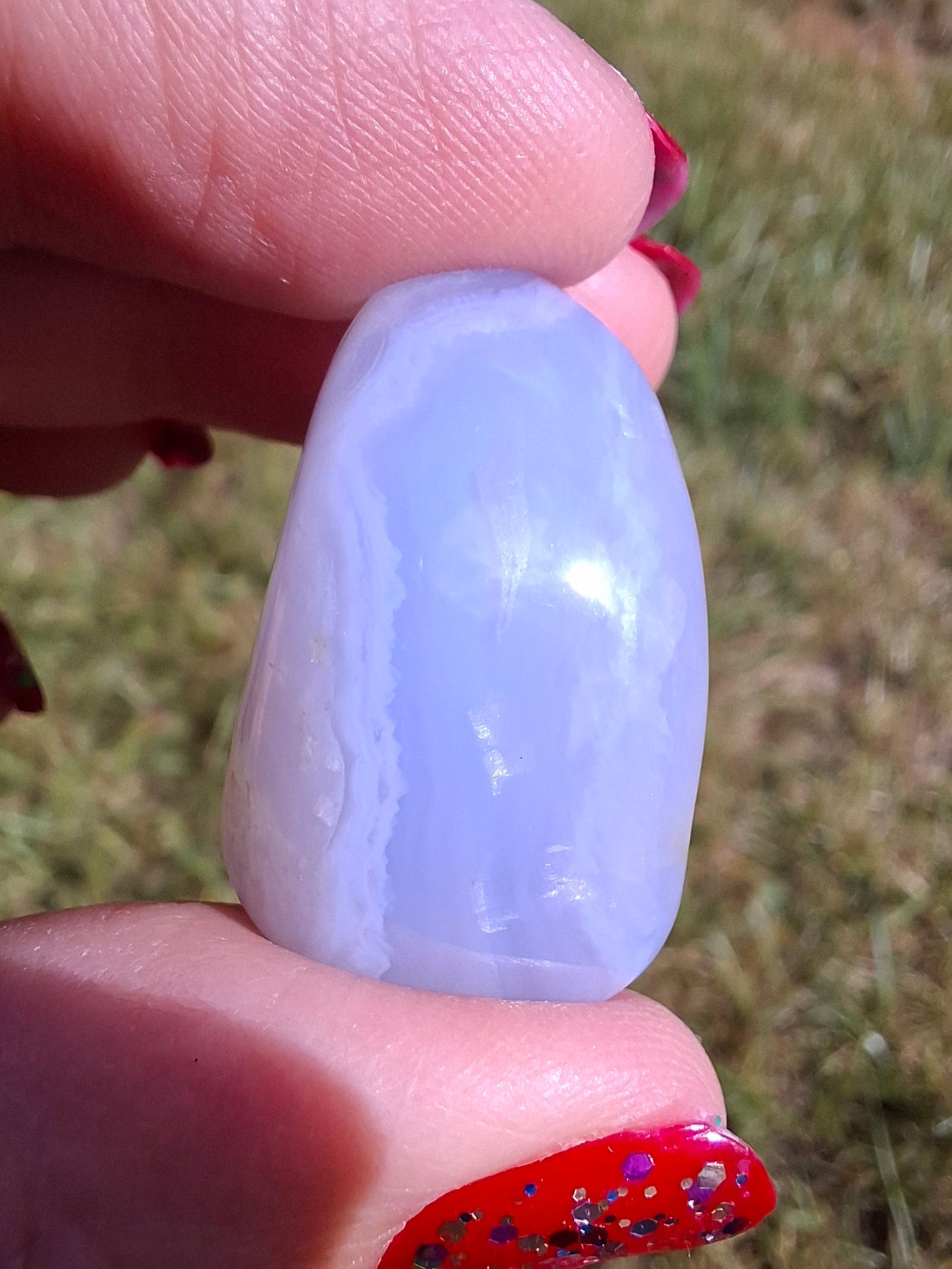 Blue Lace Agate, Tumble Stone, Crystal (Ref: T144)