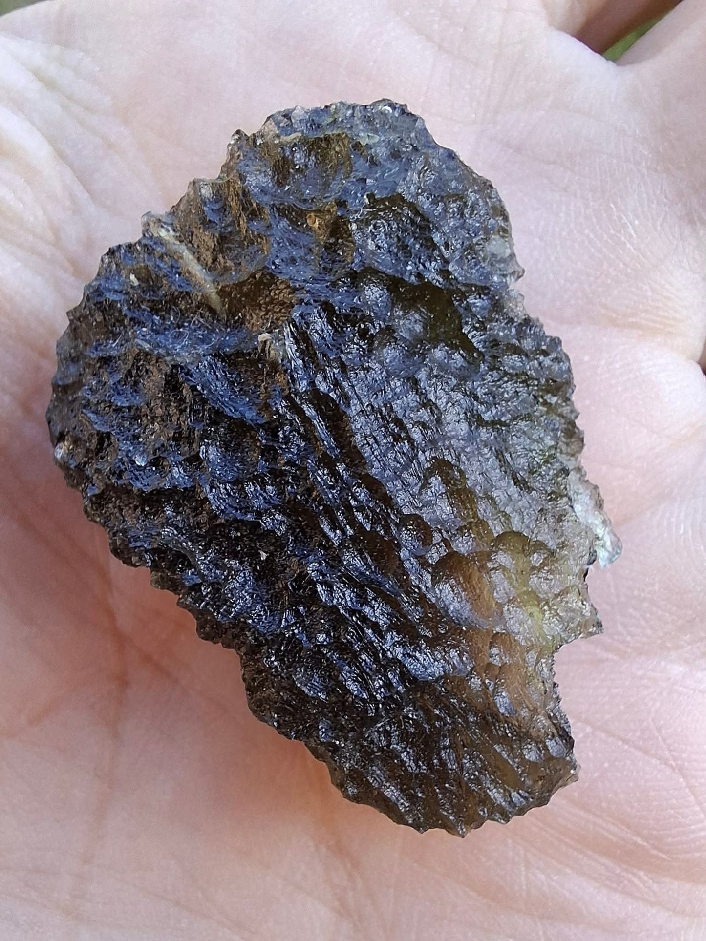 Moldavite Piece, CHLUM, 9.87g, Tektite (Ref: 1168)