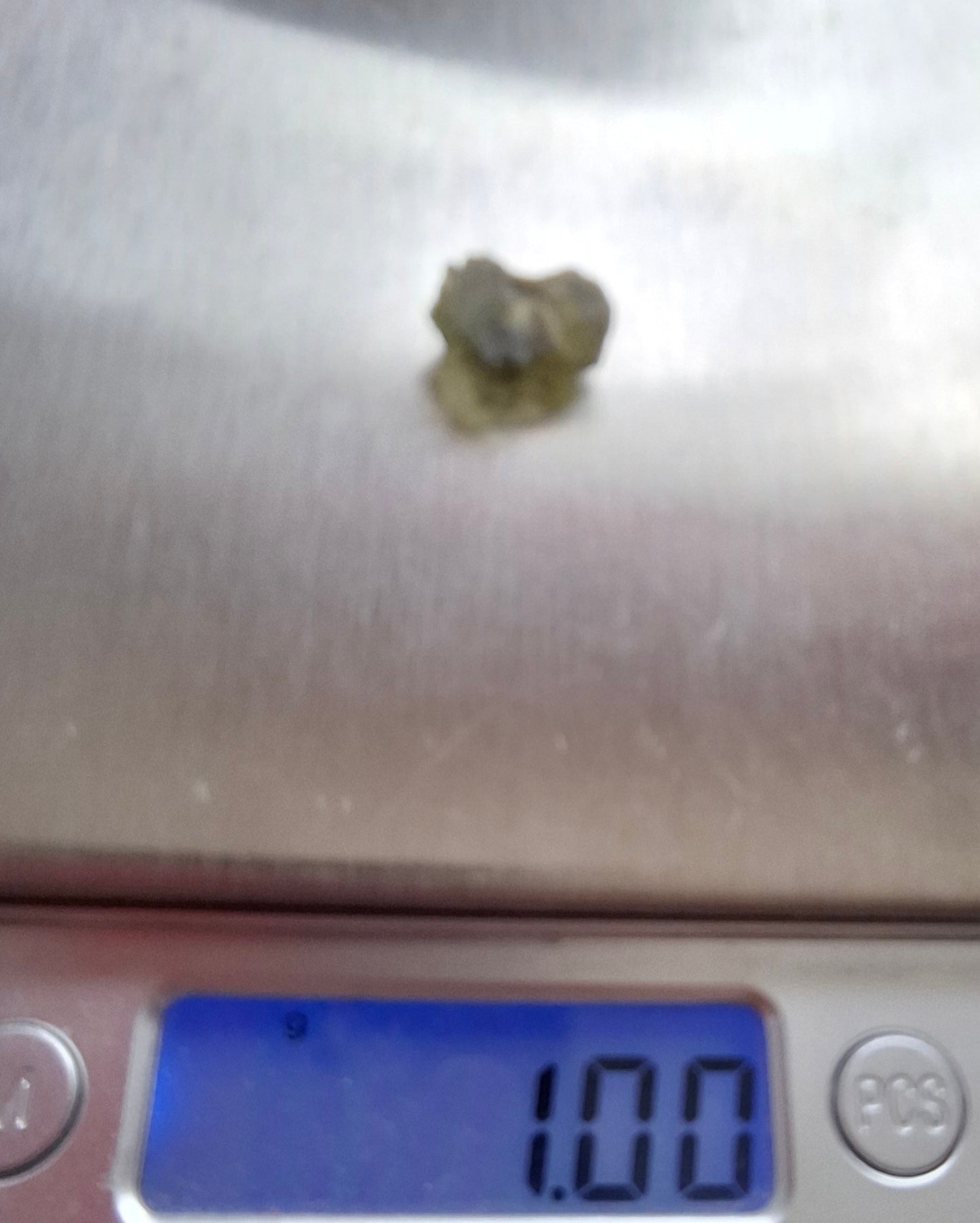 DRILLED Moldavite Piece, 1g, Tektite (Ref: D12)