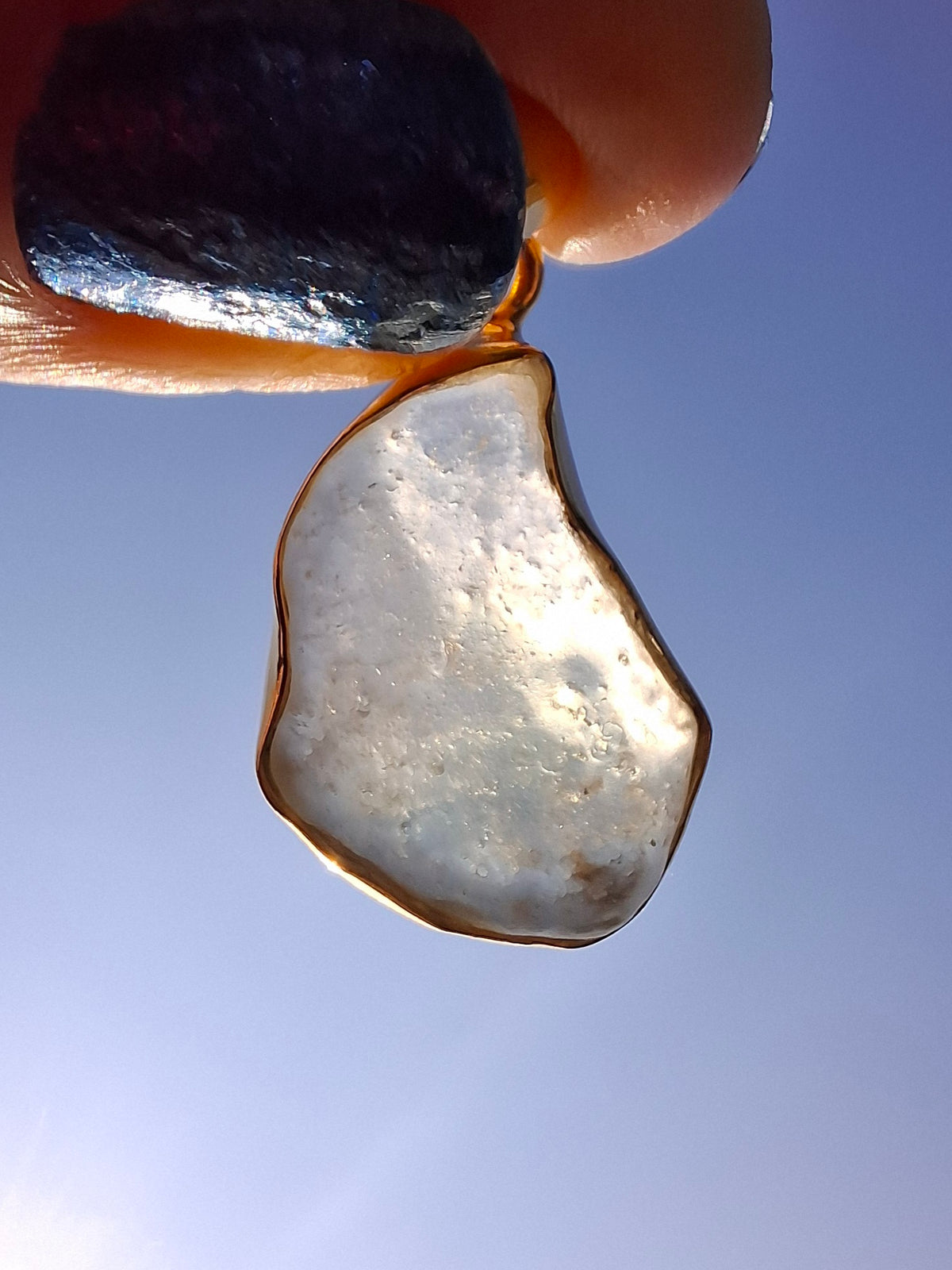 Libyan Desert Glass Pendant, 14K GOLD Plated, Tektite (Ref: LP115)