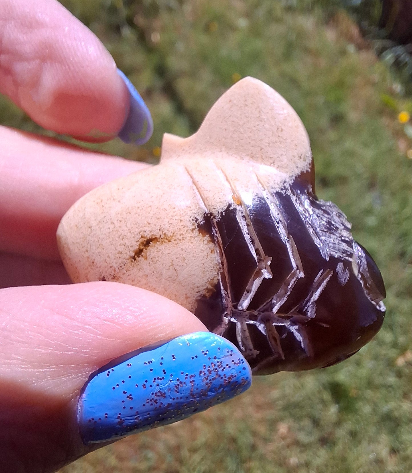 Red Amber Honey Bee Carving, 8.34g, Fossil (Ref: Bee38)