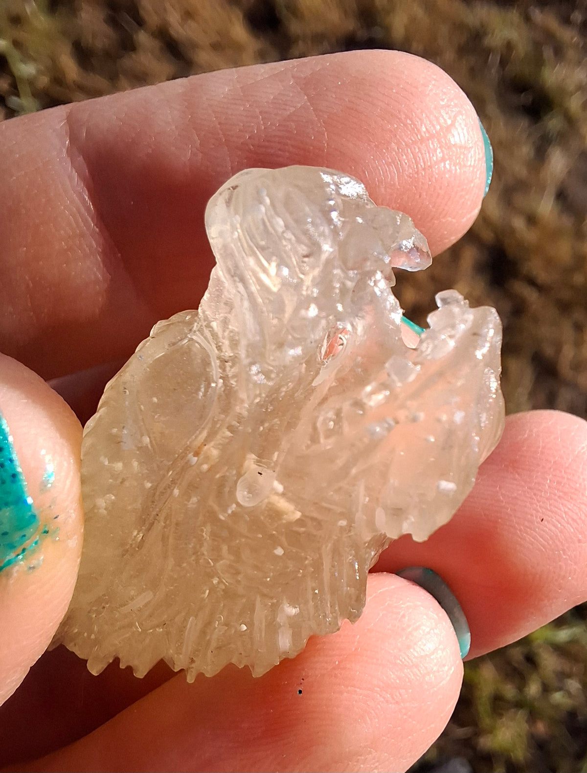 Libyan Desert Glass DRAGON HEAD carving, 9.66g, Tektite (Ref: Dragon 3)