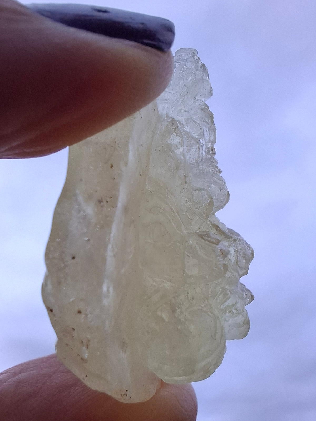 Libyan Desert Glass GANESHA carving, 20.76g, Tektite (Ref: Ganesha4)