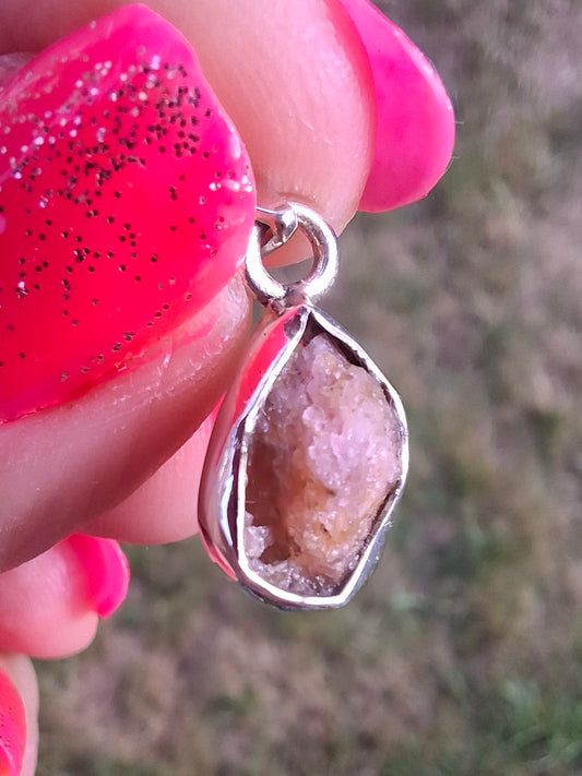 Pink Tourmaline Pendant, 925 Silver, Crystal (Ref: PT84)