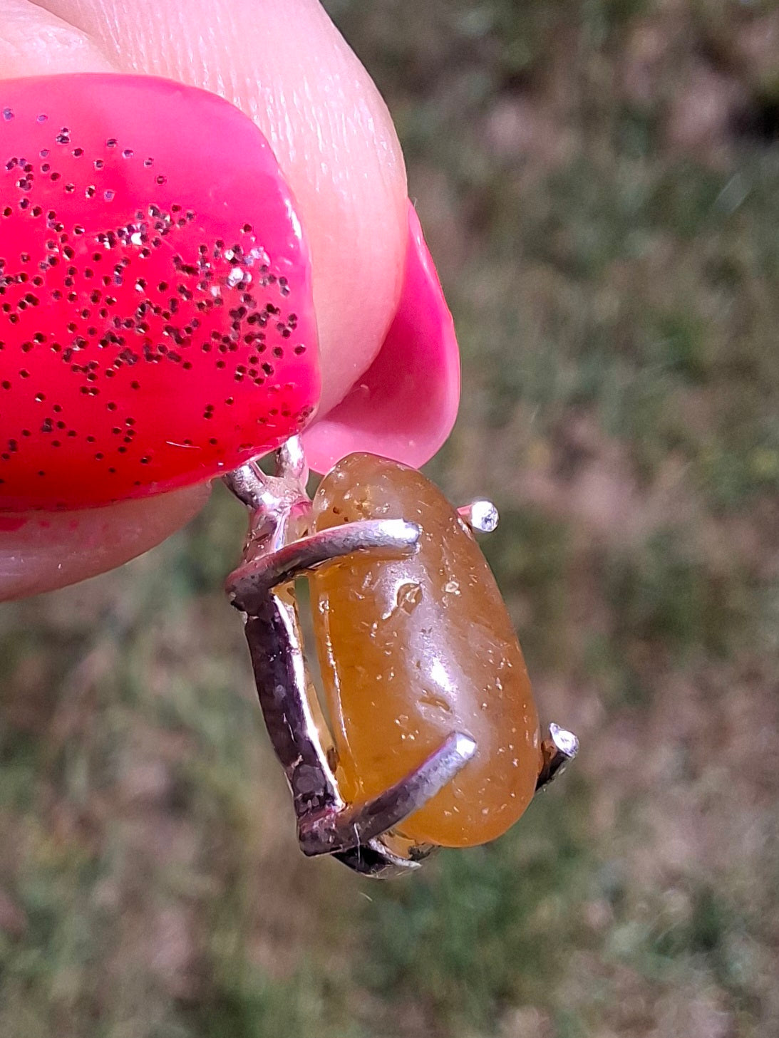 Baltic Amber Pendant, 925 Silver, Fossil (Ref: AP24)