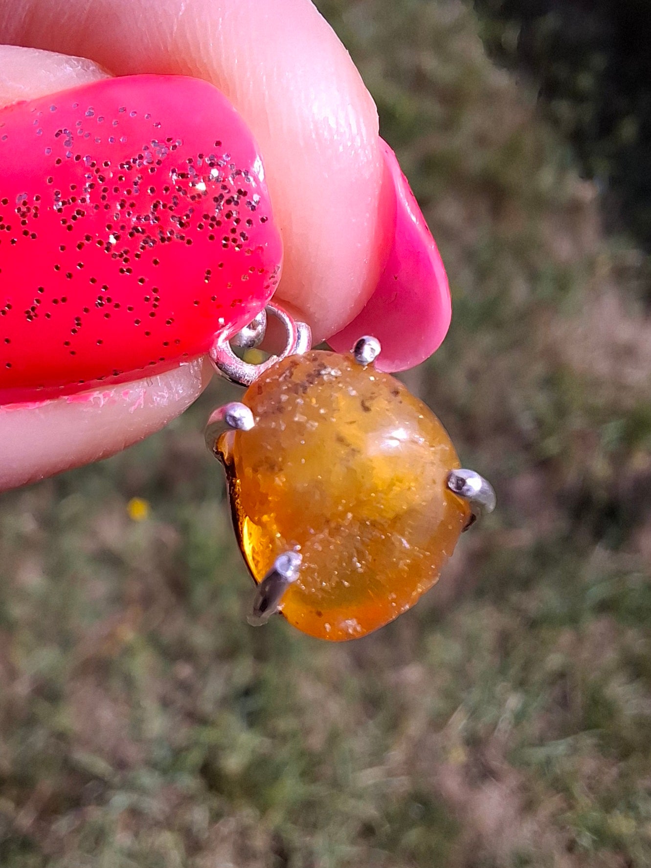 Baltic Amber Pendant, 925 Silver, Fossil (Ref: AP17)