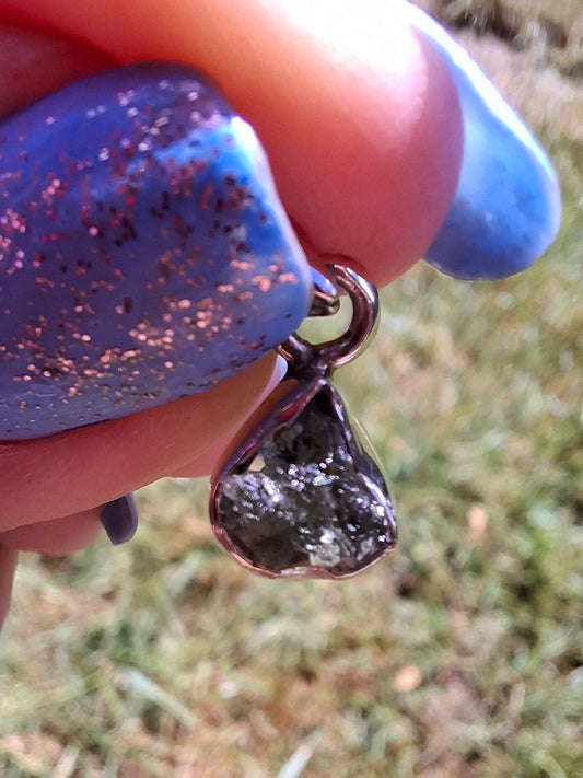 Moldavite Pendant, 925 Silver, Tektite (Ref: P85)