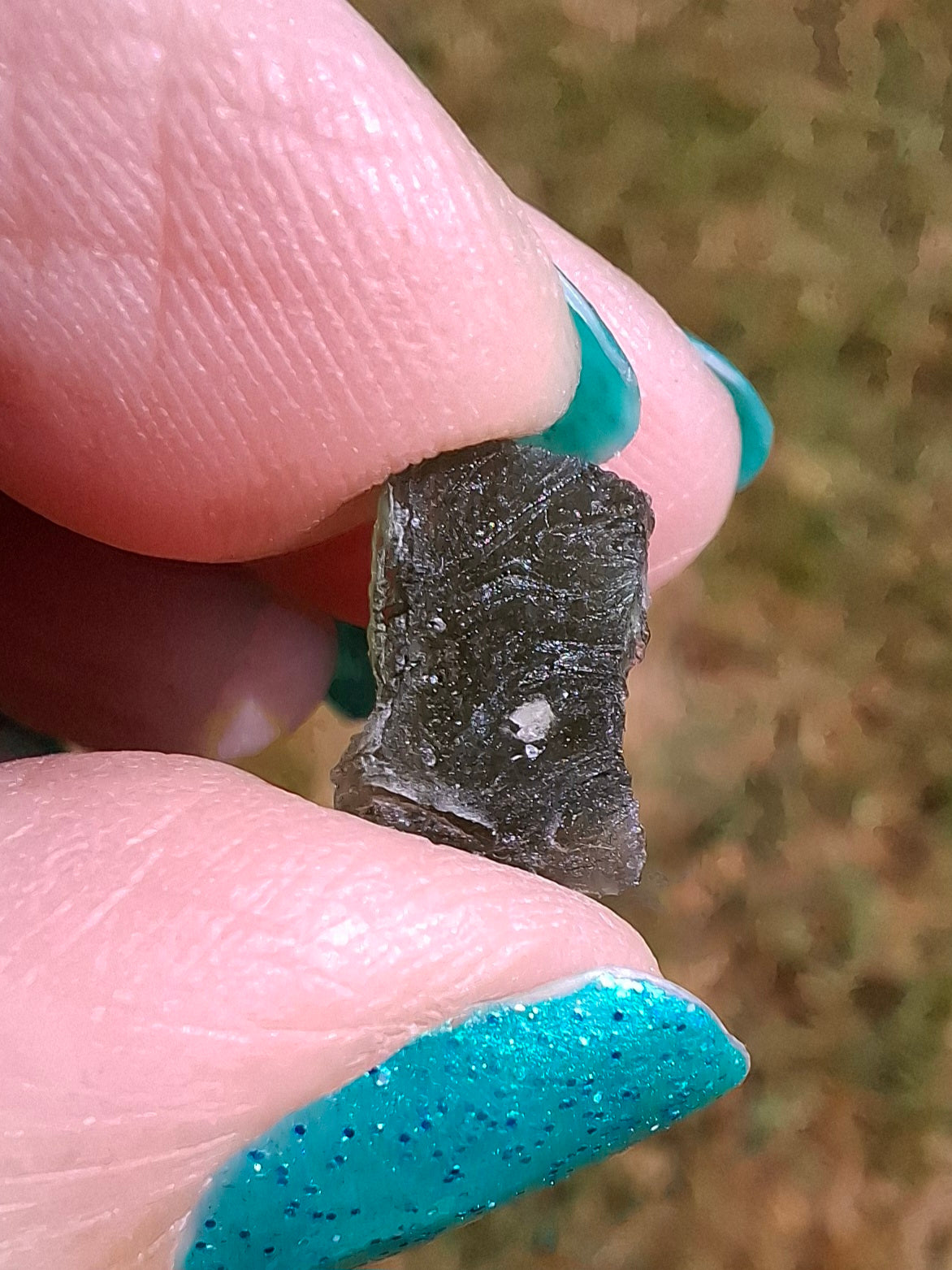 Moldavite Piece, 0.92g, Tektite (Ref: 1418)