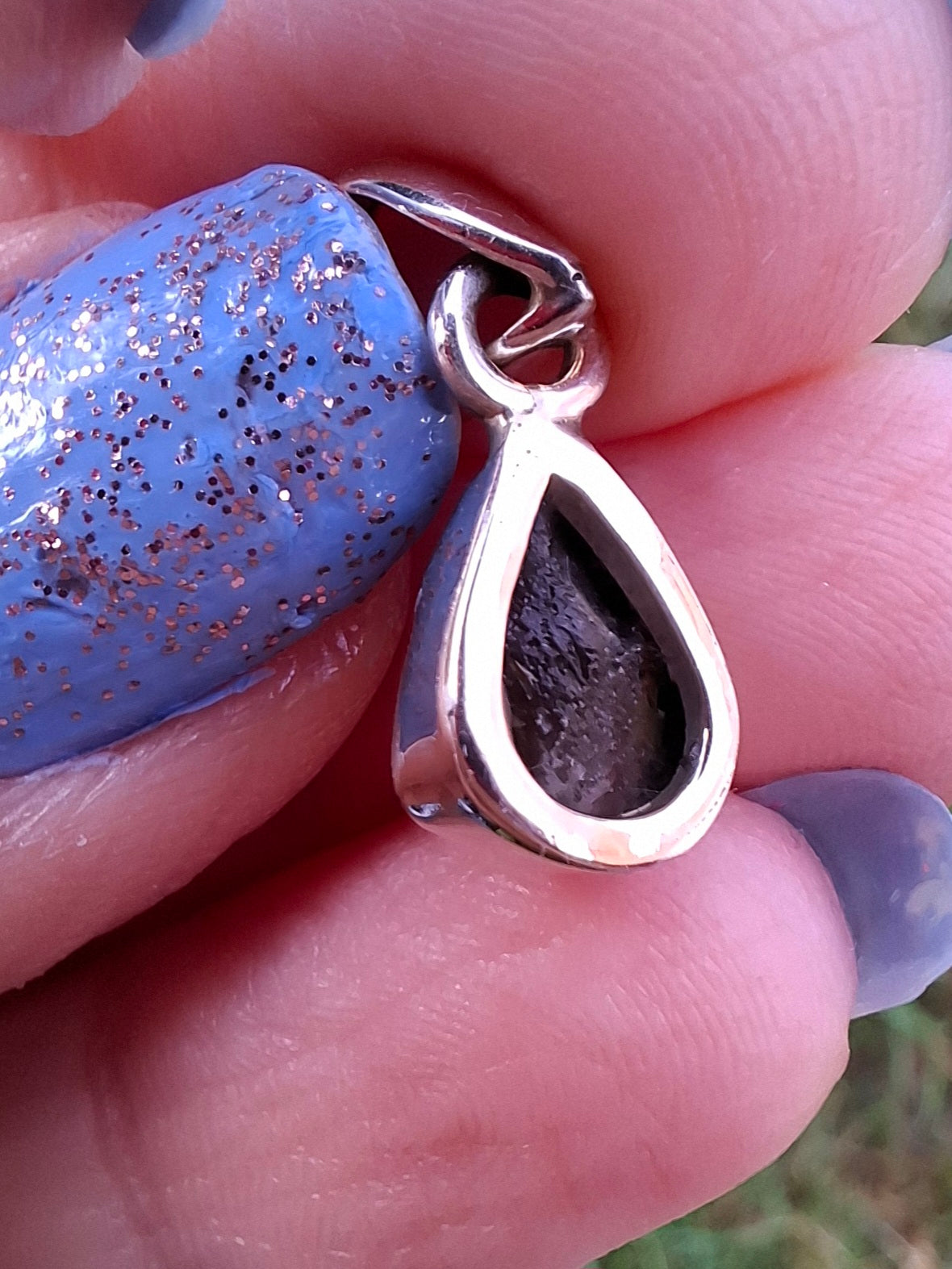 Moldavite Pendant, 925 Silver, Tektite (Ref: P59)