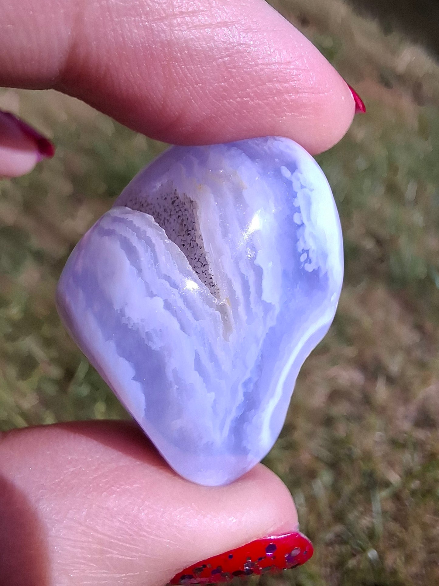 Blue Lace Agate, Tumble Stone, Crystal (Ref: T141)