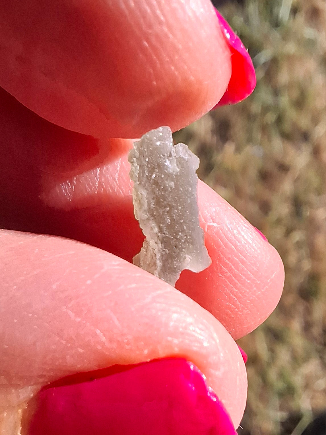 Moldavite Piece, SNOWFLAKE, FROSTED, BRUSNA, 0.32g, Tektite (Ref: 1505)