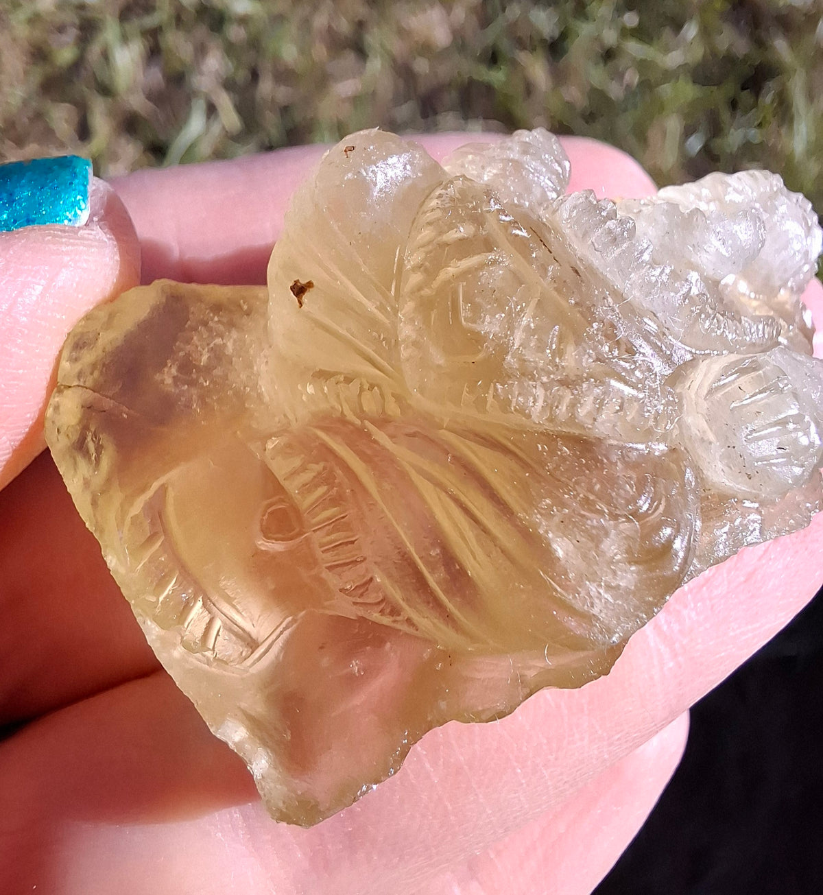 Libyan Desert Glass carving, GANESHA, 26.47g, Tektite (Ref: Ganesha1)