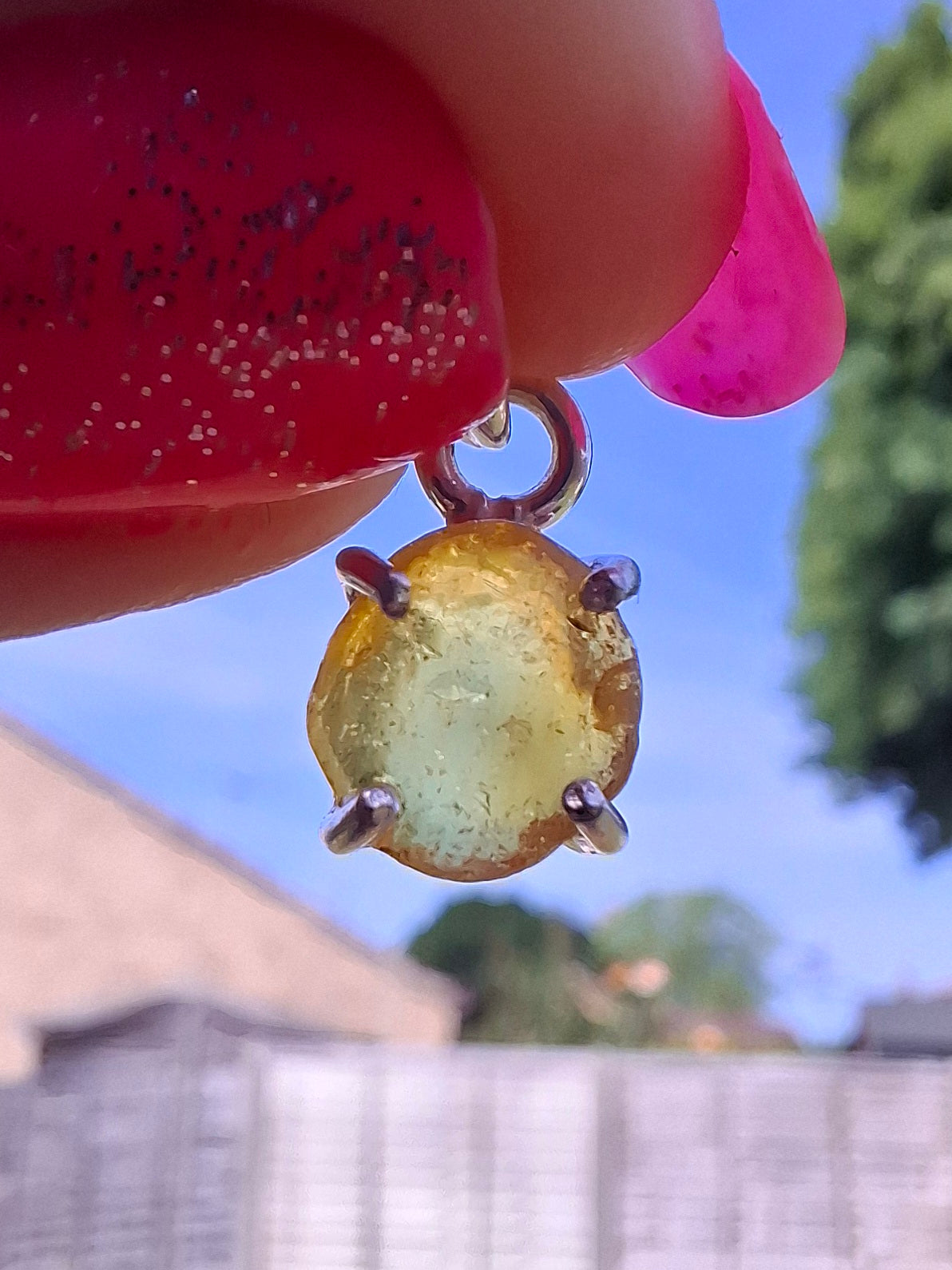 Baltic Amber Pendant, 925 Silver, Fossil (Ref: Ap15)
