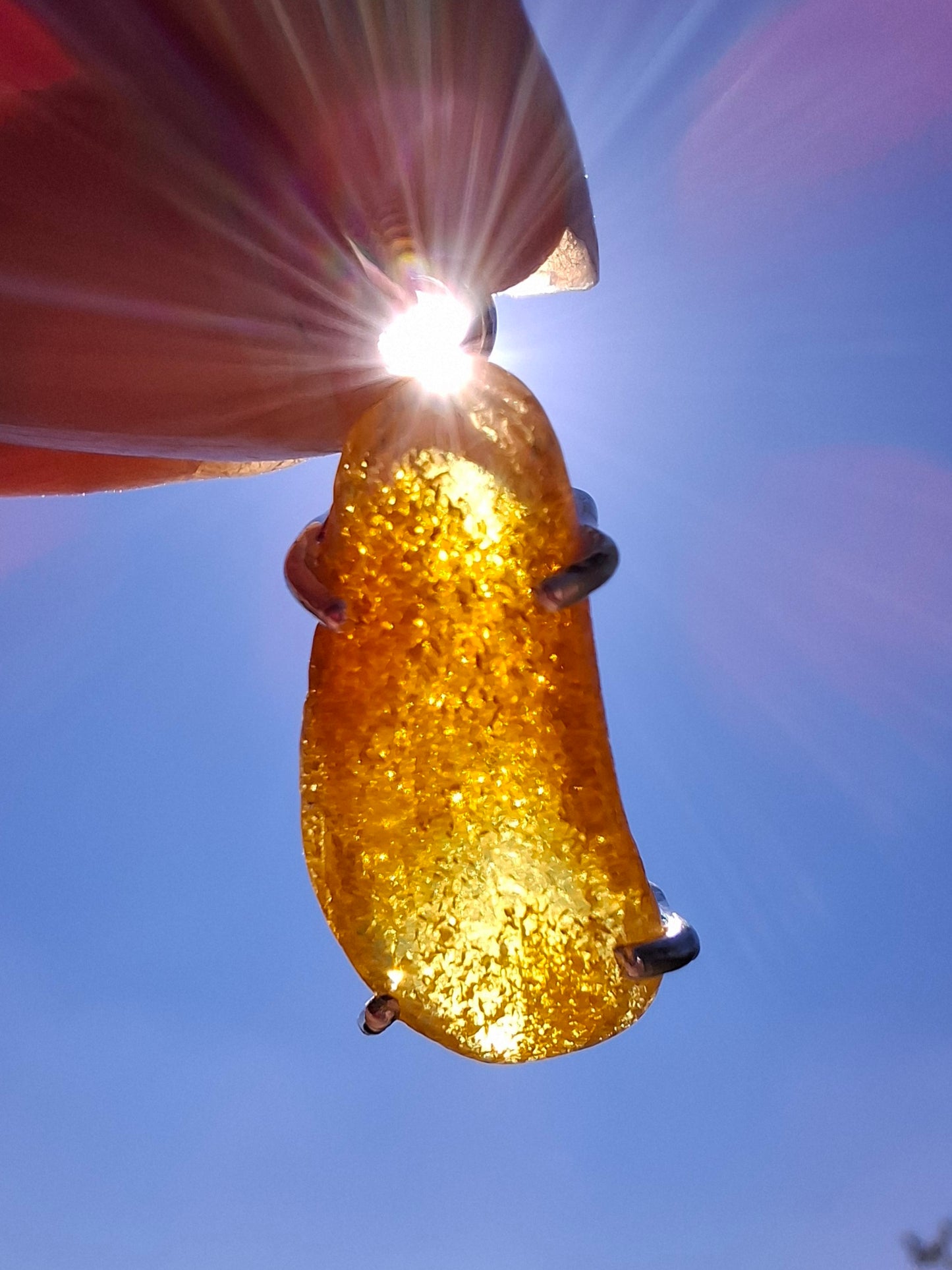 Baltic Amber Pendant, 925 Silver, Fossil (Ref: AP6)