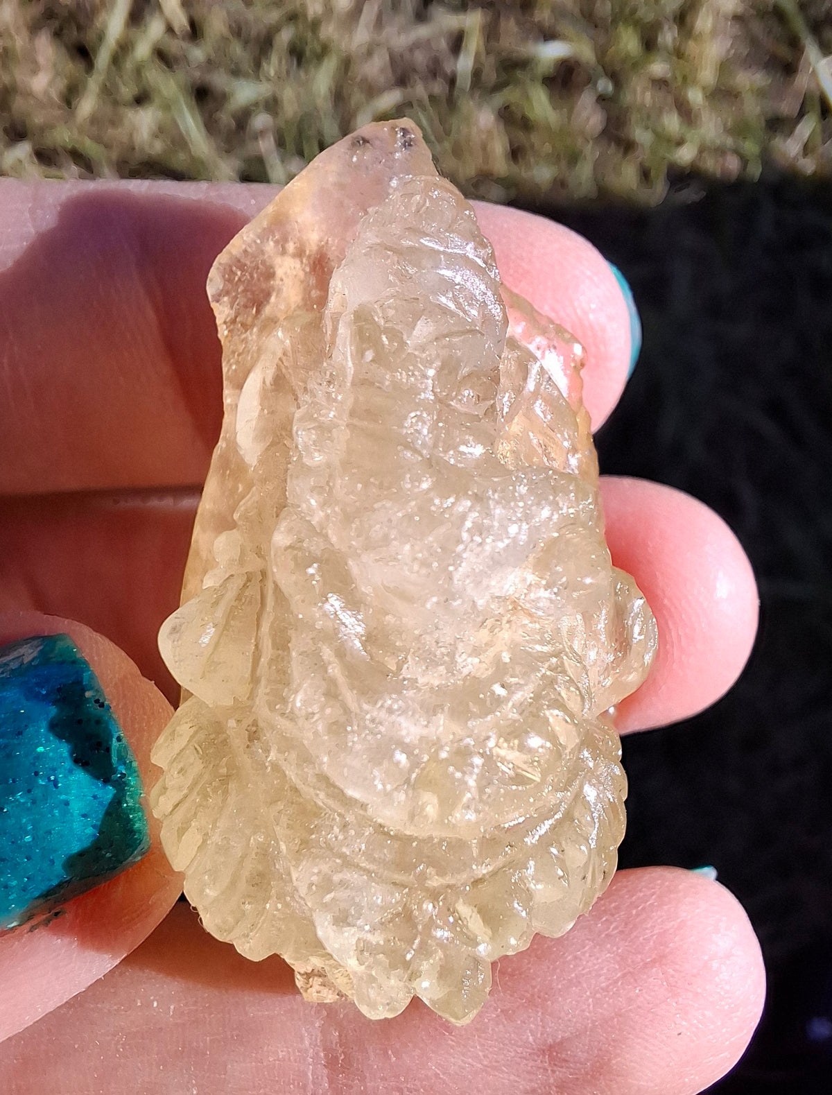 Libyan Desert Glass GANESHA carving, 18.39g, Tektite (Ref: Ganesha3)