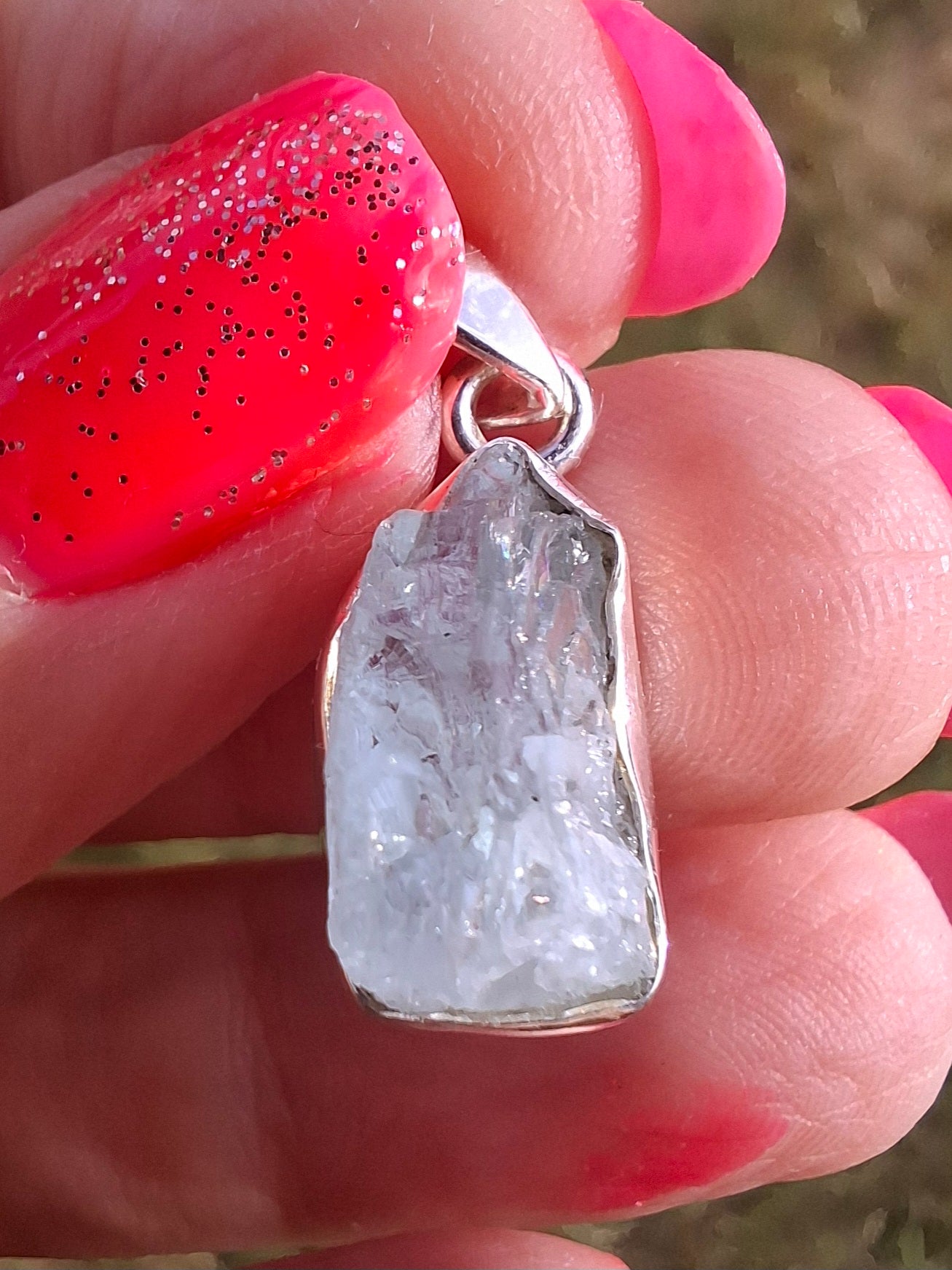 Aquamarine Pendant, 925 Silver, Crystal 🌈 (Ref: AQ4)