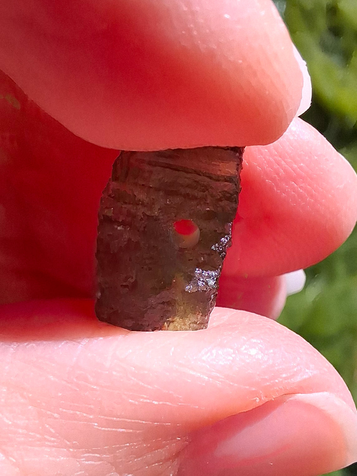 DRILLED, Moldavite Piece, 0.77g, Tektite (Ref: D29)