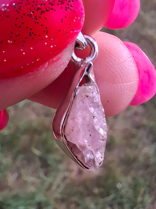 Pink Tourmaline Pendant, 925 Silver, Crystal (Ref: PT80)
