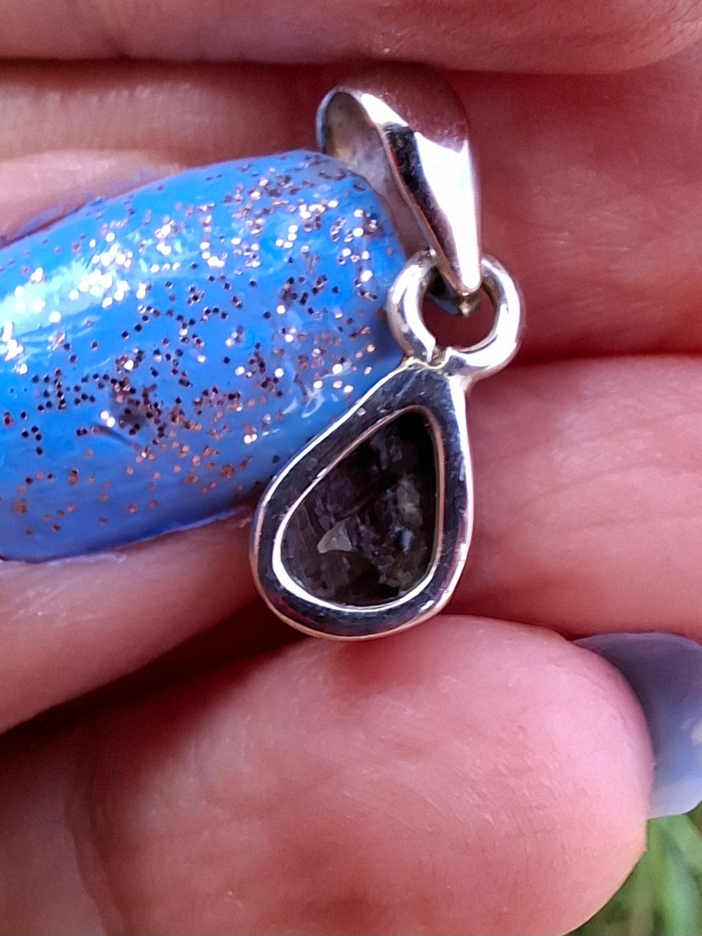 Moldavite Pendant, 925 Silver, Tektite (Ref: P29)