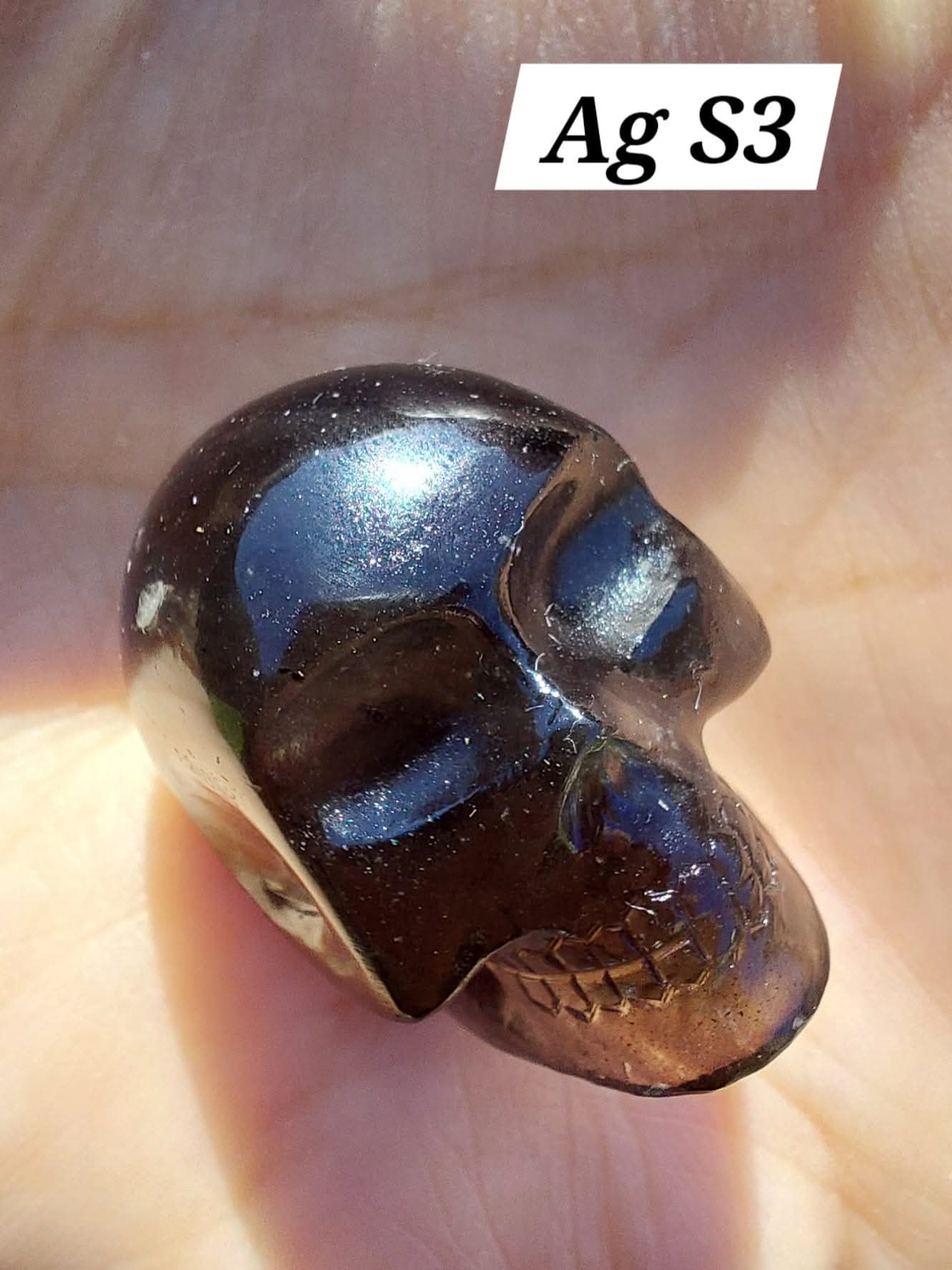 Agni Manitite SKULL Carving, 13.06g, Crystal (Ref: Ag S3)