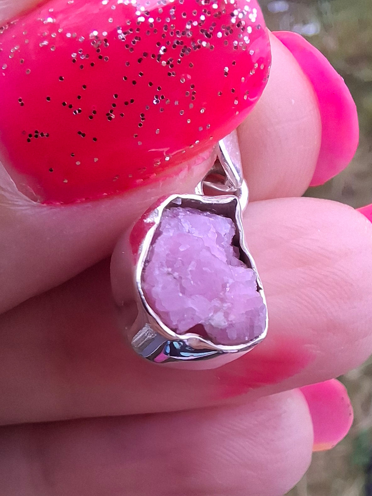 Pink Tourmaline Pendant, 925 Silver, Crystal (Ref: PT10)