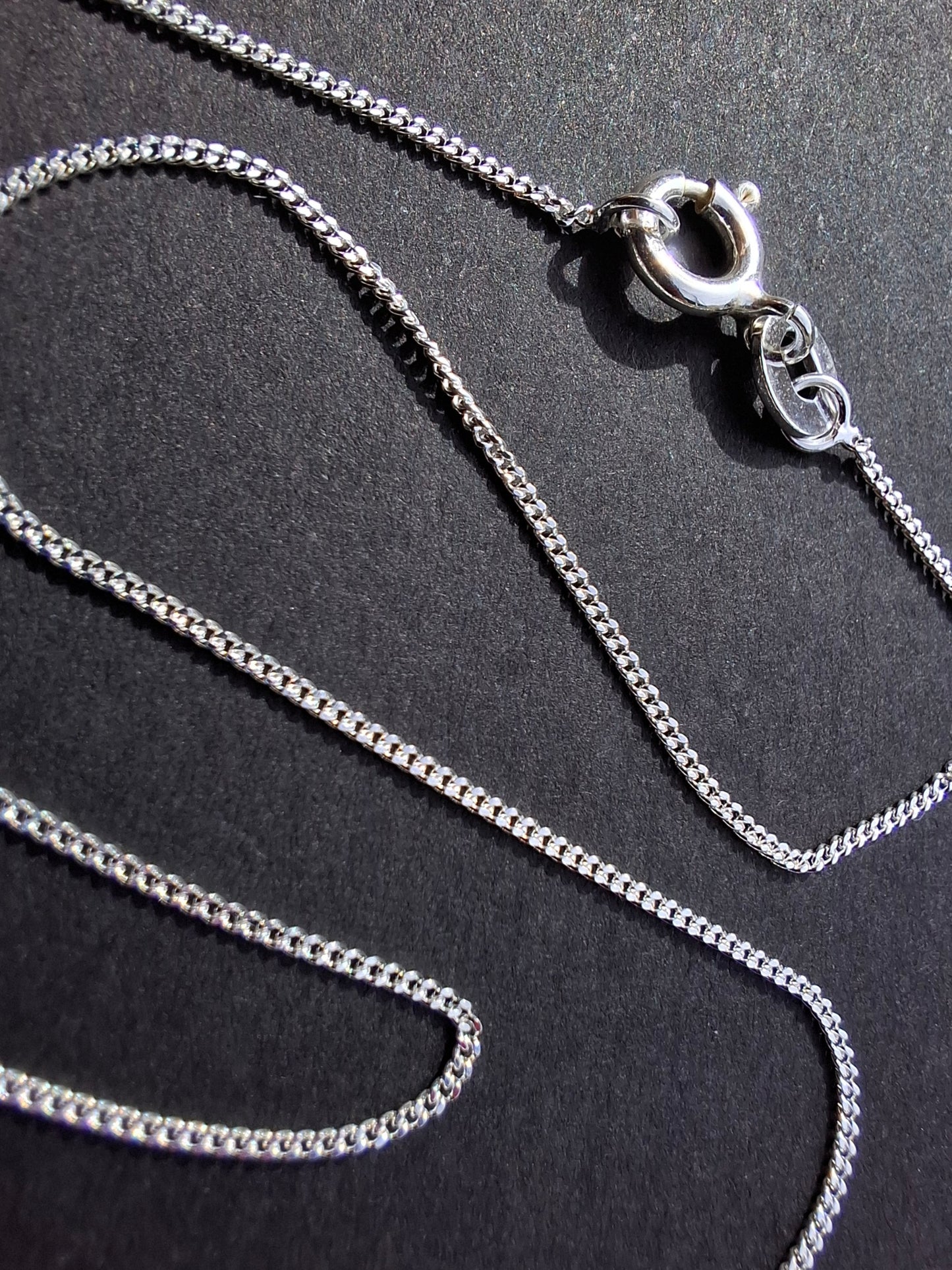 Curb Diamond cut, 0.9mm, 16 inch, 925 Silver CHAIN (Ref: Chain-1)