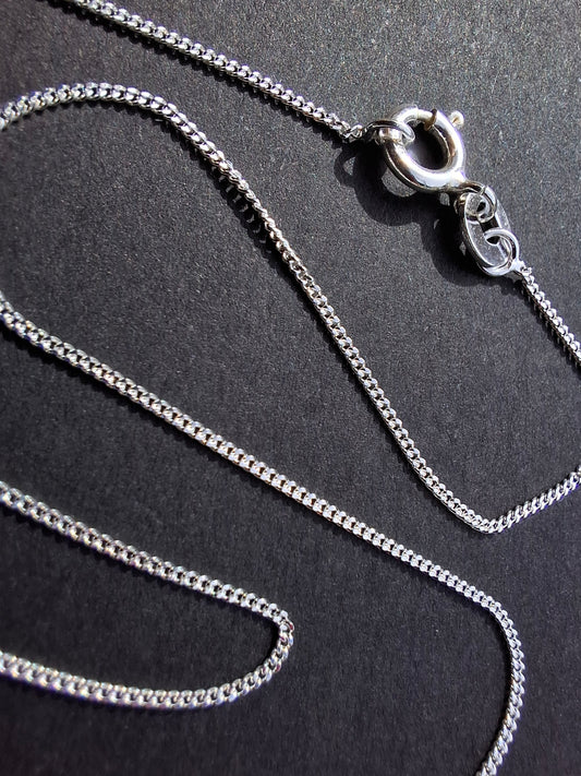 Curb Diamond cut, 0.9mm, 16 inch, 925 Silver CHAIN (Ref: Chain-1)