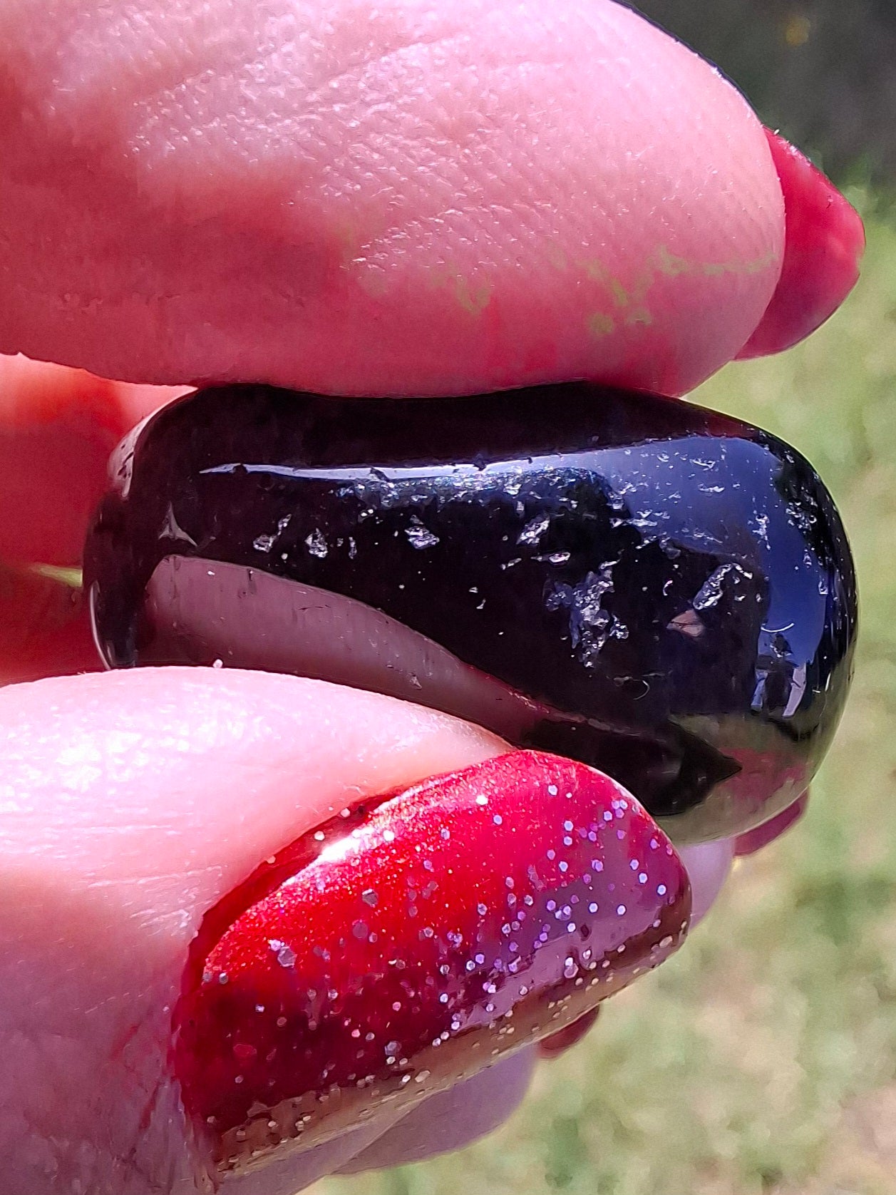 Black Tourmaline, Tumble Stone, Crystal (Ref: T215)