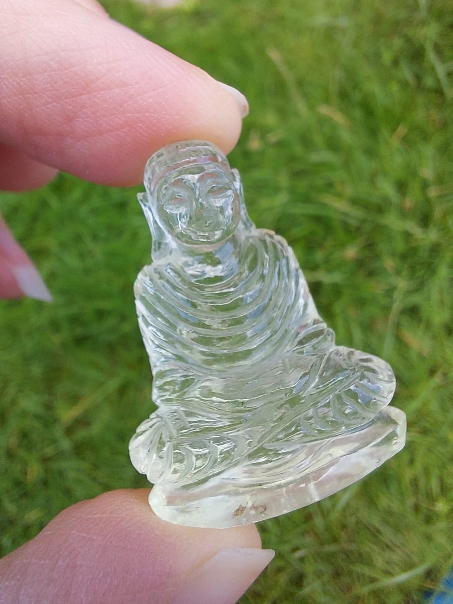 Libyan Desert Glass BUDDHA Carving, 7.56g, Tektite (Ref: LDG B0)