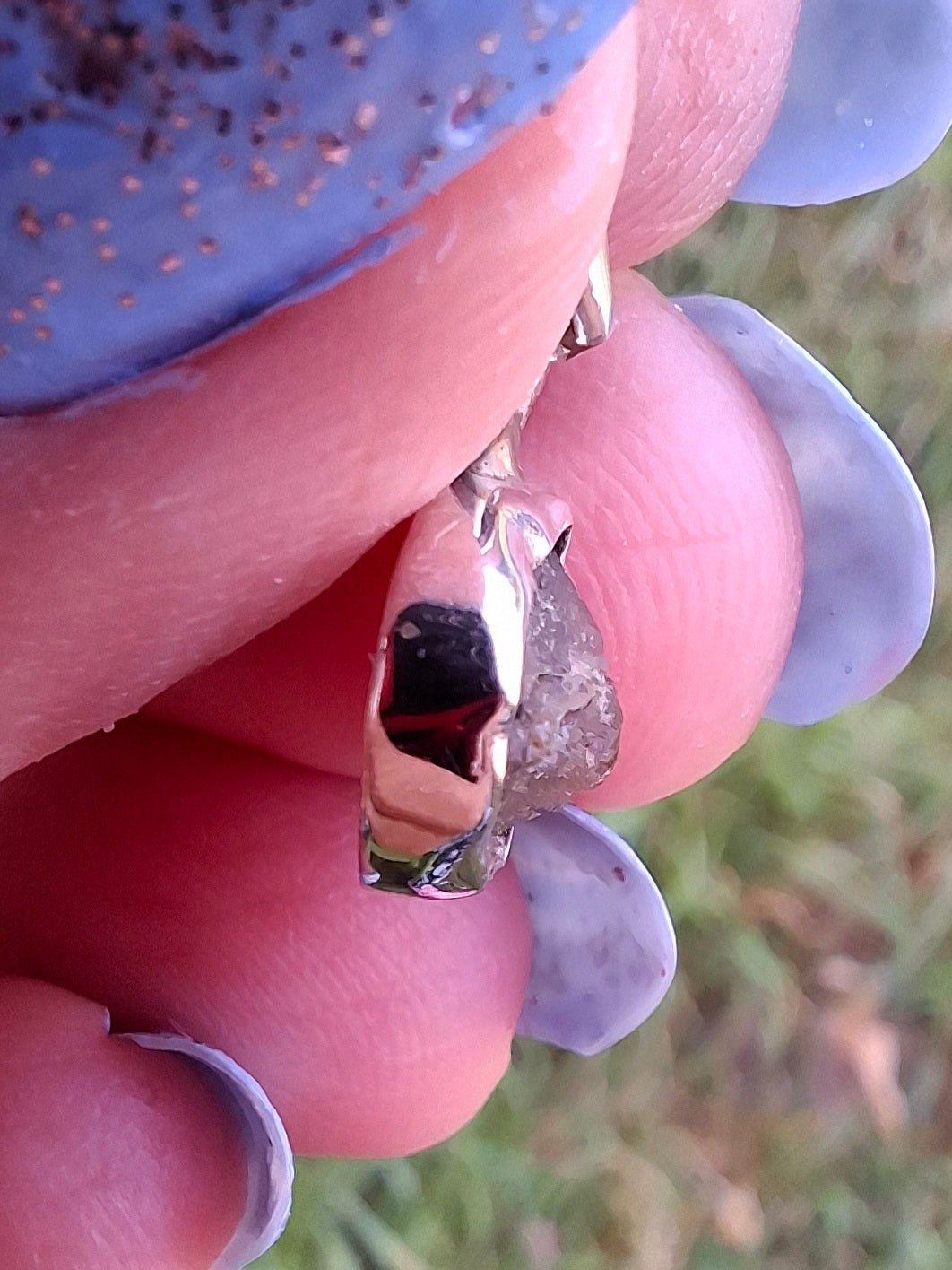 Moldavite Pendant, 925 Silver, Tektite (Ref: P38)
