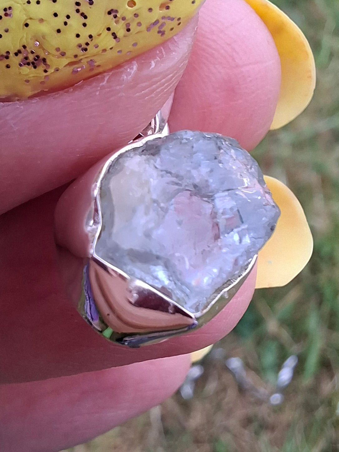 Aquamarine Pendant, 925 Silver, Crystal (Ref: AQ18)