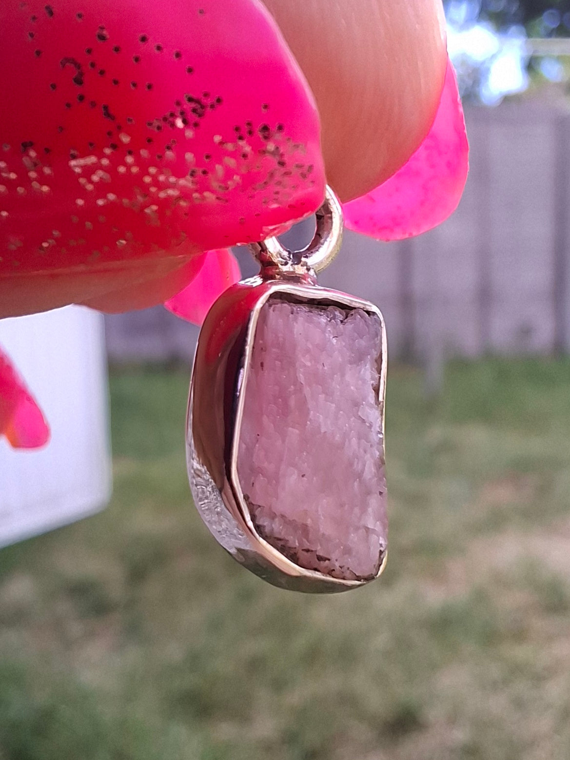 Pink Tourmaline Pendant, 925 Silver, Crystal (Ref: PT41)