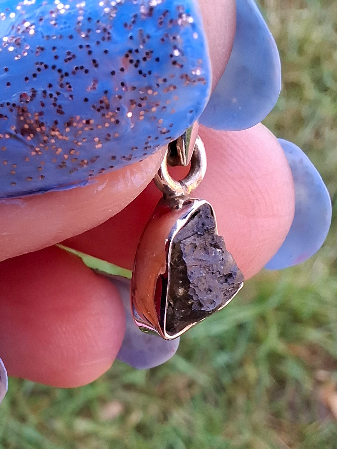 Moldavite Pendant, 925 Silver, Tektite (Ref: P34)