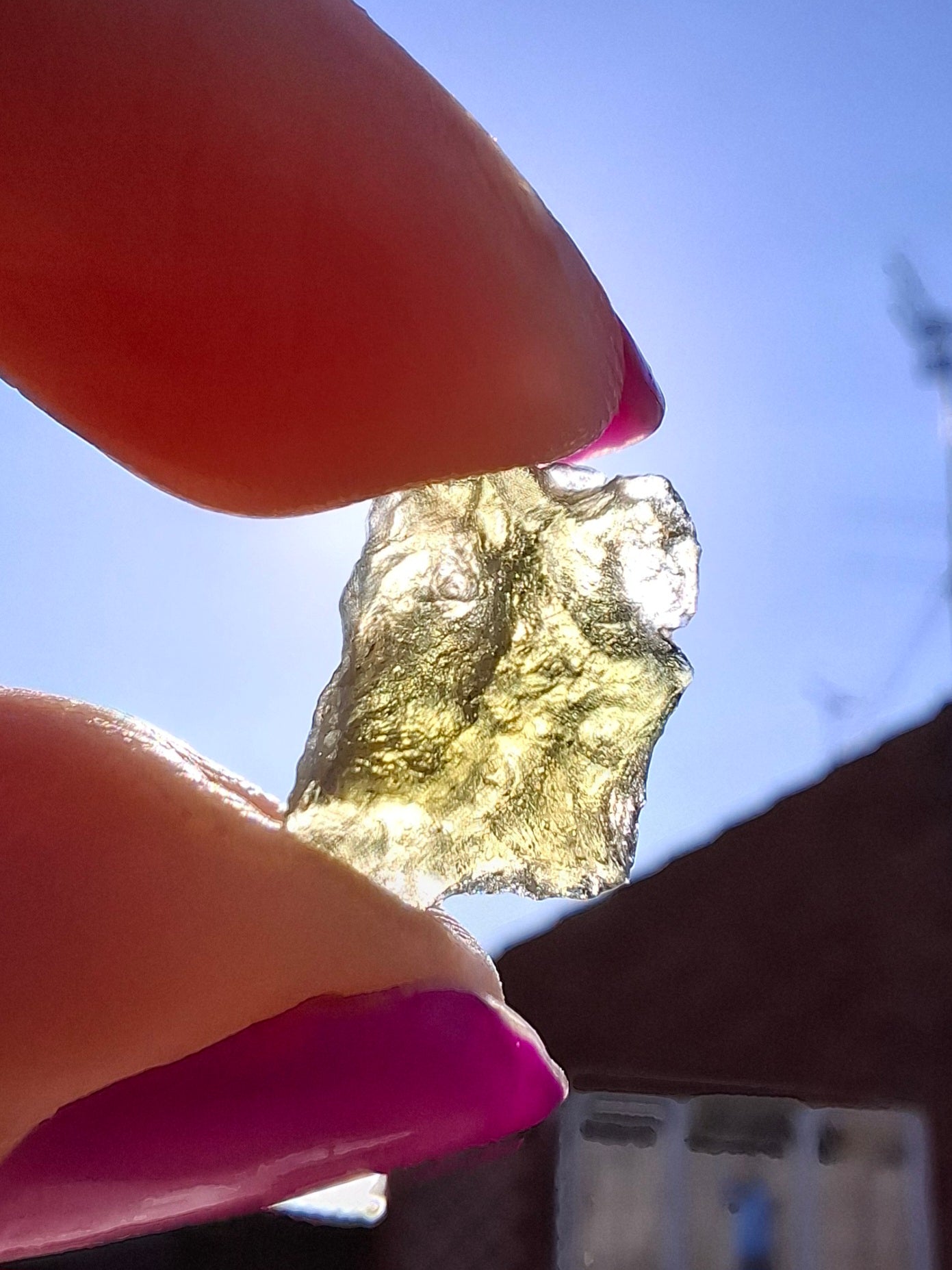 Moldavite Piece, 0.82g, Tektite (Ref: 1454)
