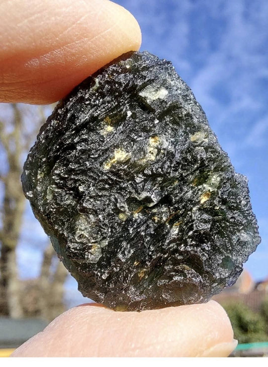 Moldavite Piece, CHLUM, 12.82g, Tektite (Ref: 1046)