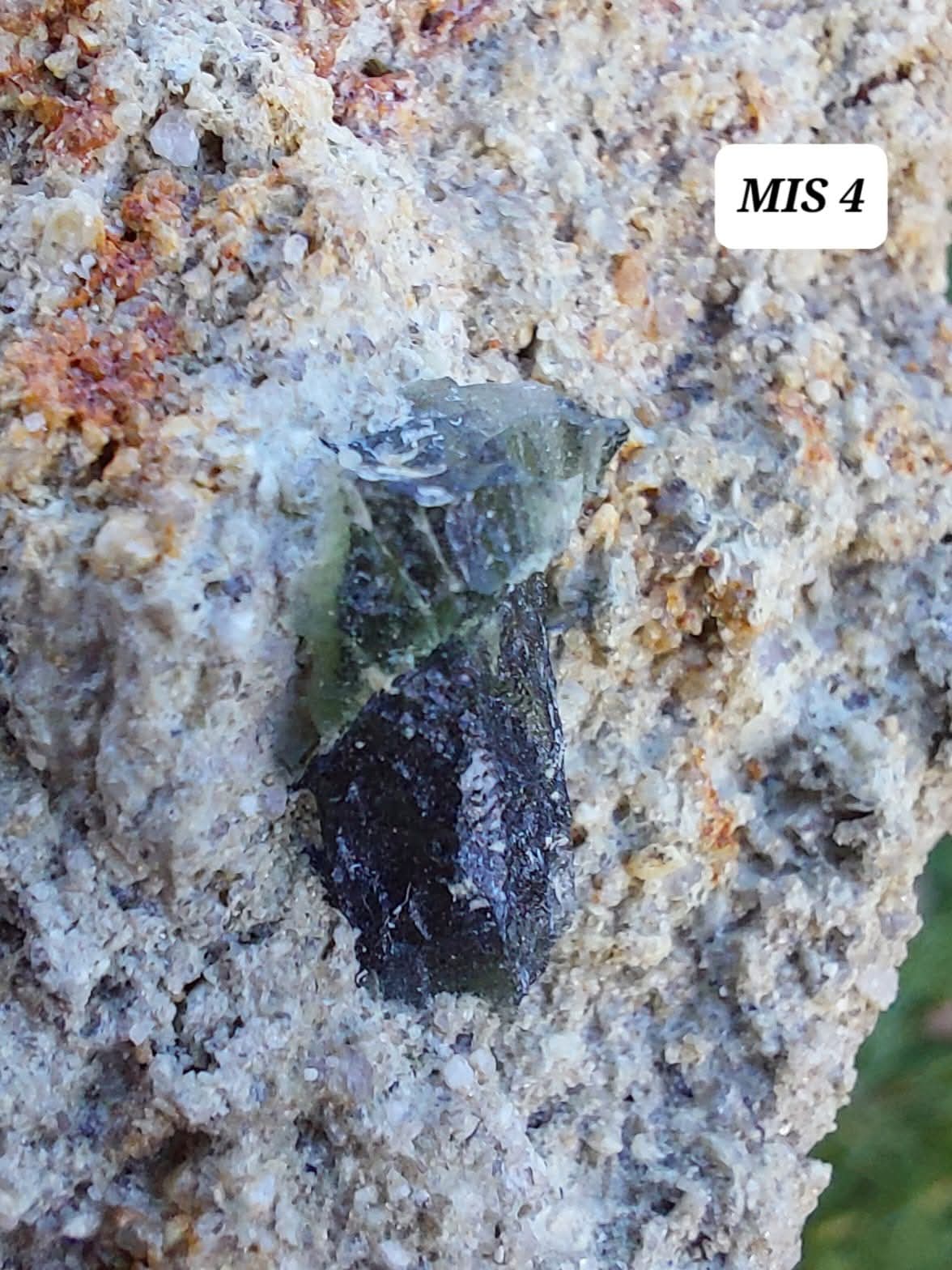 Moldavite In-Situ (in matrix), Besednice, Est- 2g, Tektite (Ref: MIS4)